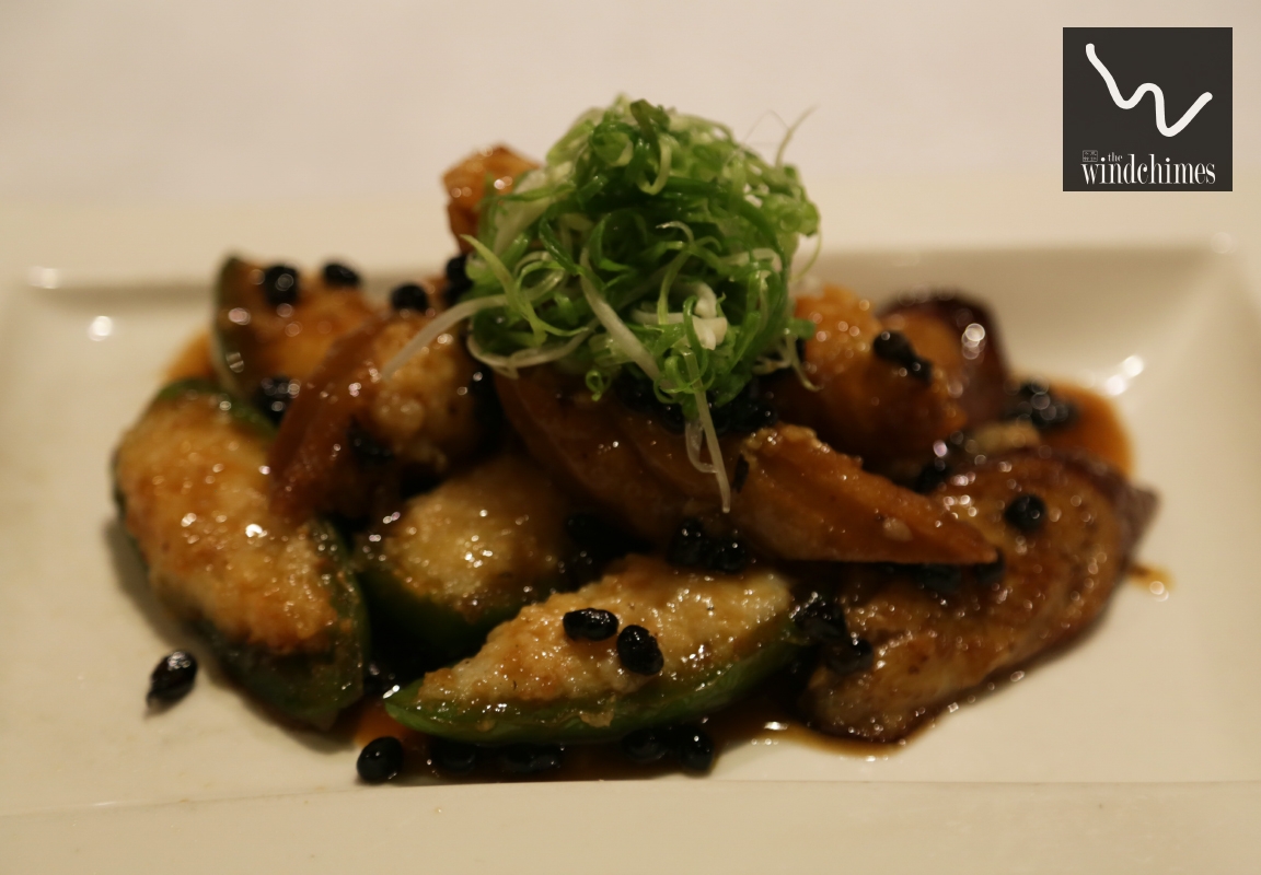 #MenuHighlight: "Stuffed Three Treasures" Jalapeno Peppers, Tofu, and Eggplant stuffed with a delicious Shrimp filling and lightly sauteed in a fragrant Black Bean sauce. #tuesdaytre