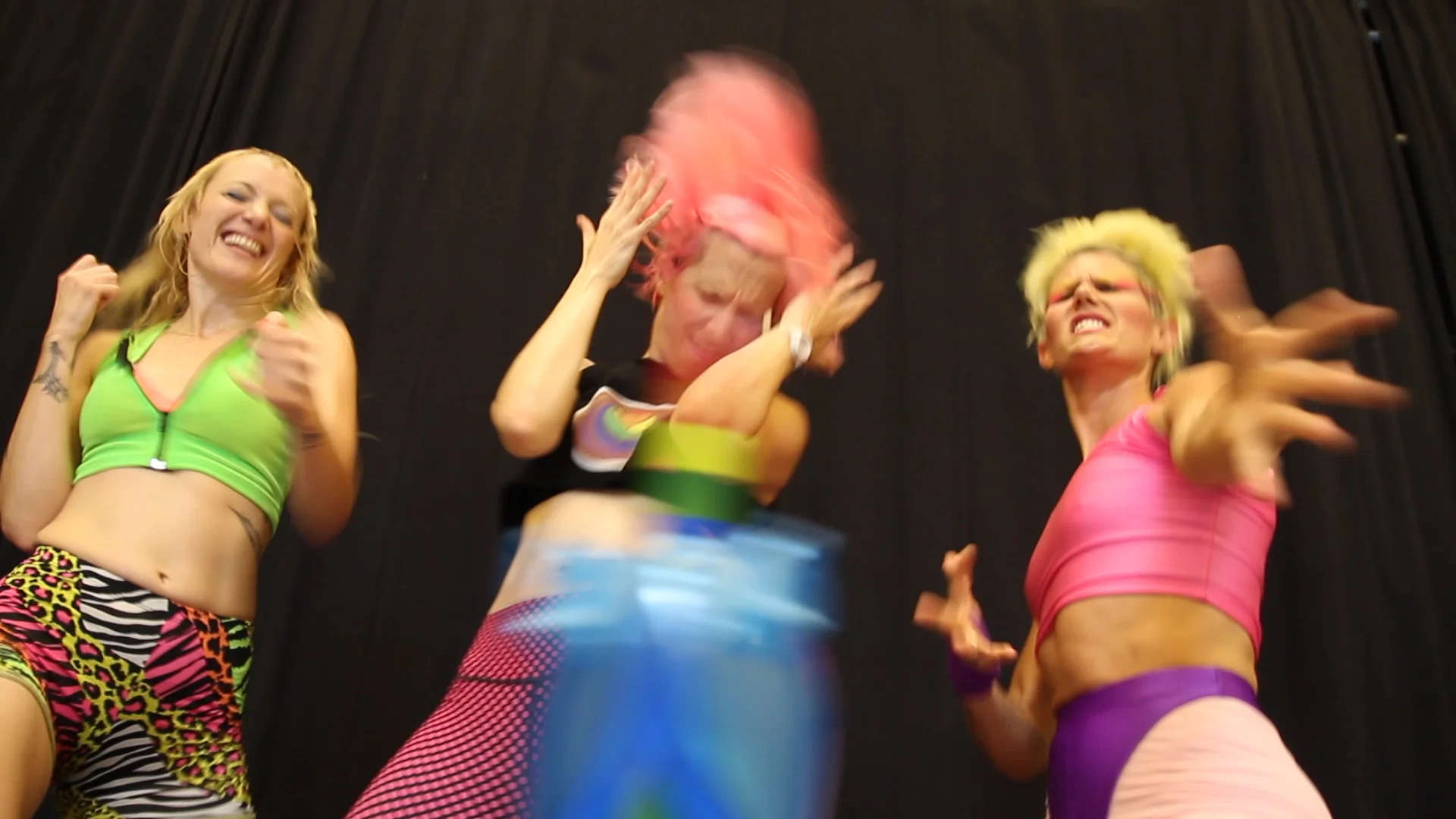 PonySweat, Miz Shawna & HyperBody with George the Unicorn making Magic.
