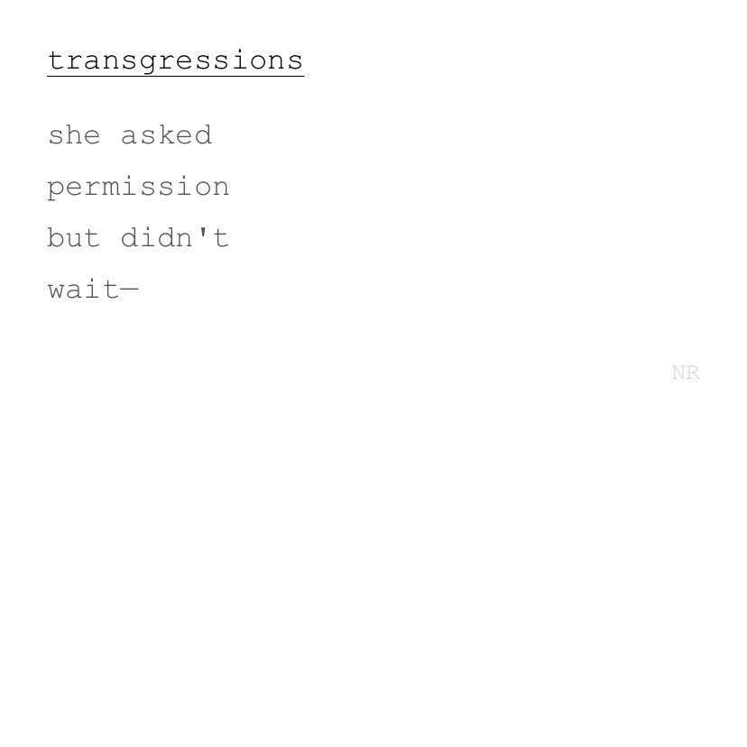 day 81: transgressions