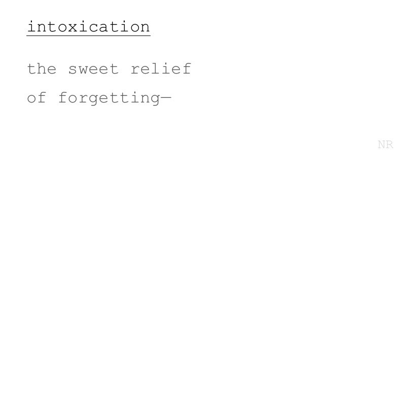 day 86: intoxication