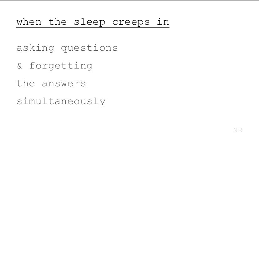 day 87: when the asleep crawls in