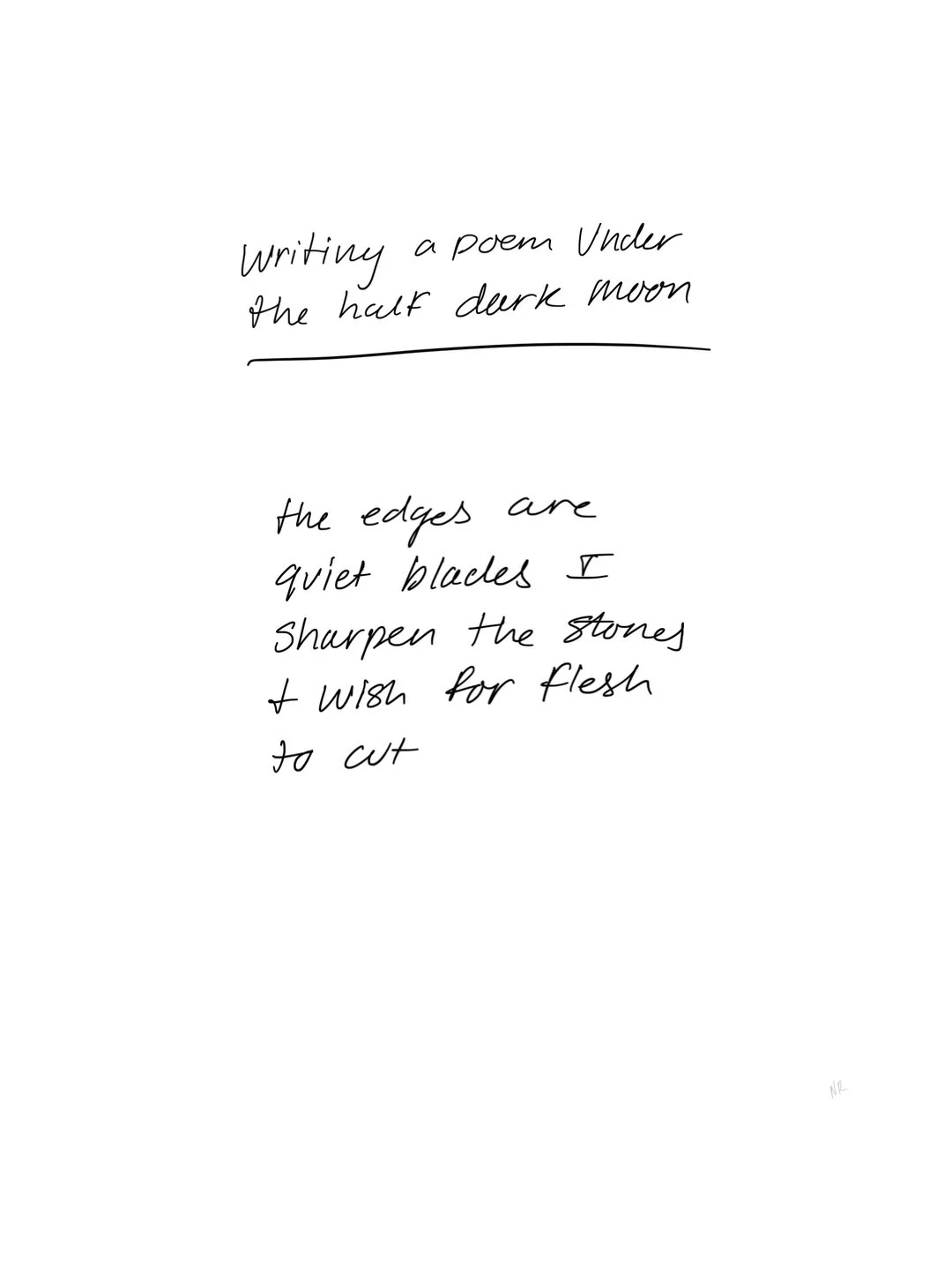 day 235: writing a poem under the half dark moon