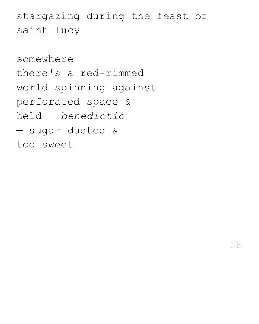 day 308: stargazing during the feast of saint lucy