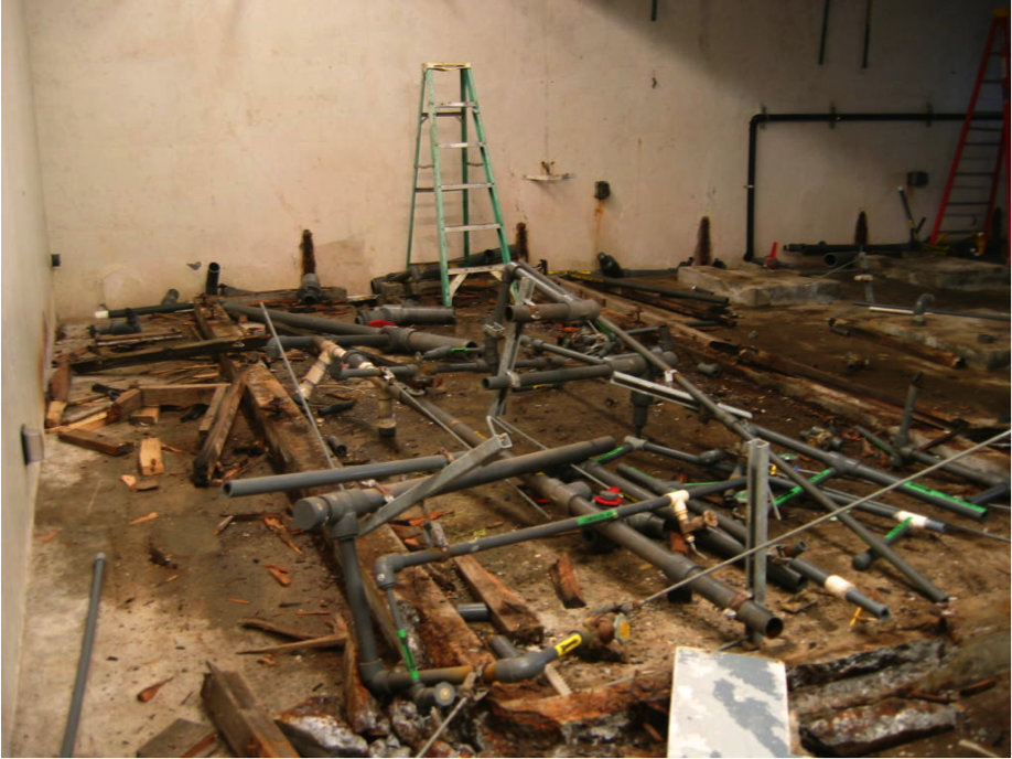 The renovation process in the wet lab, 2011.