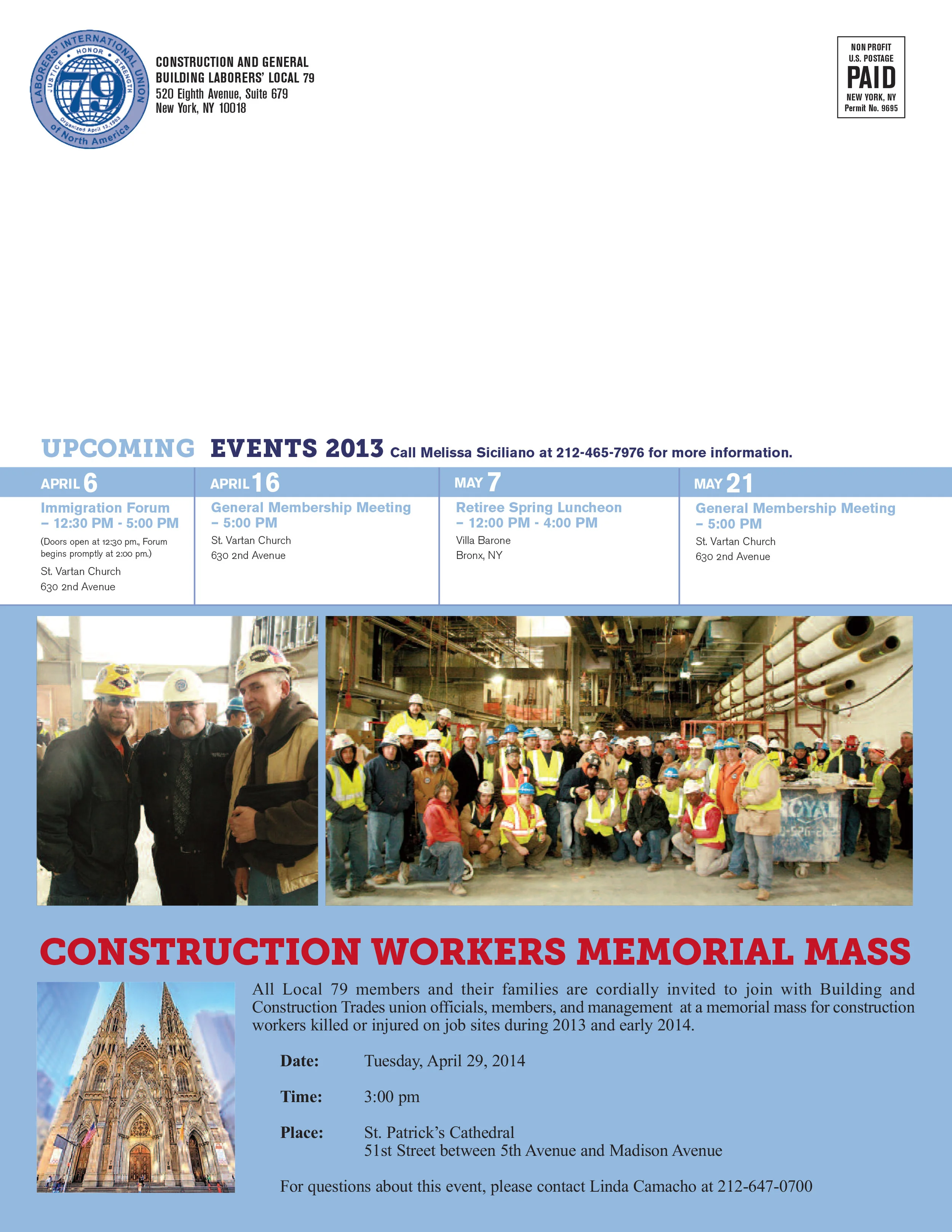 Laborers Local 79 newsletter back cover
