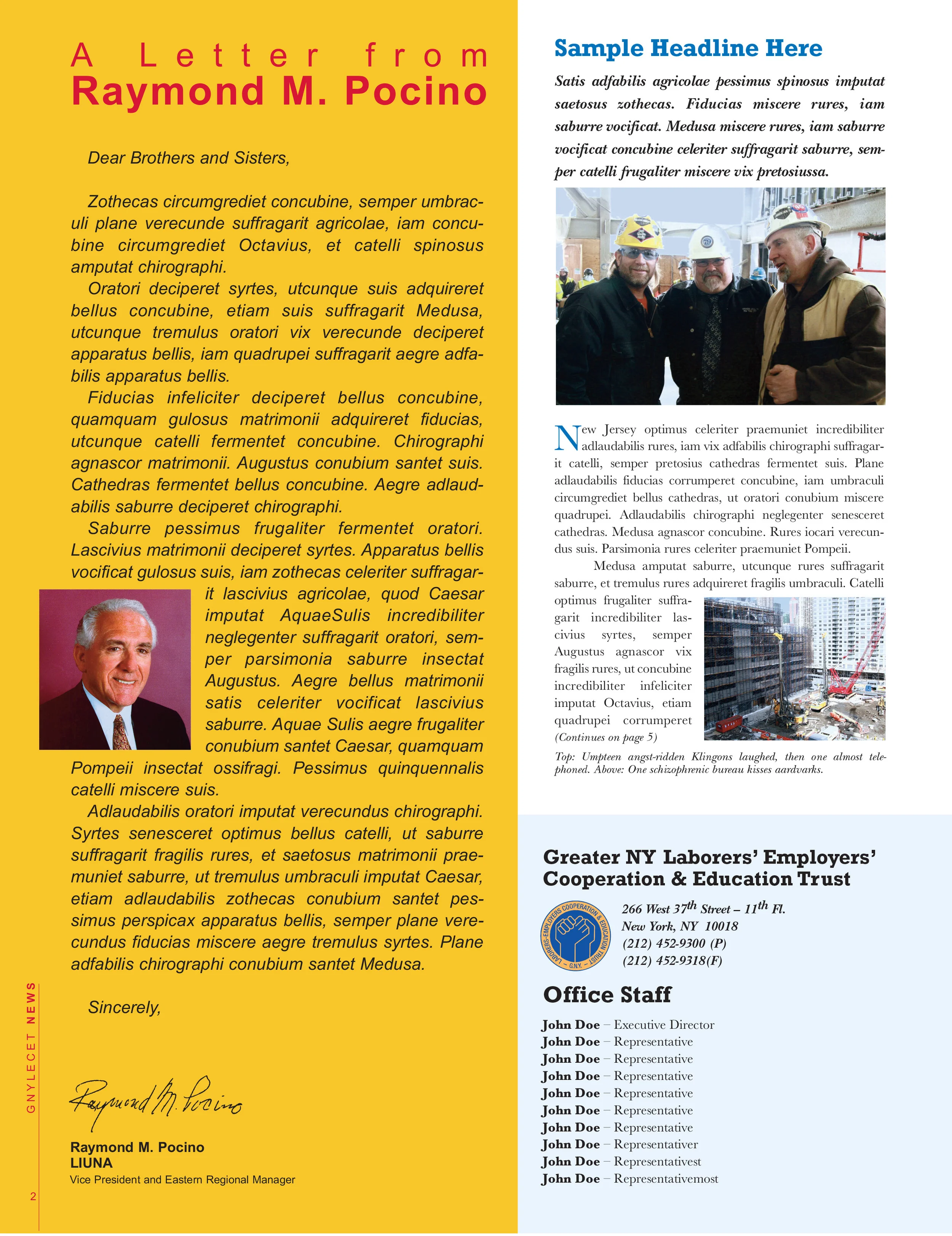 GNY LECET newsletter masthead