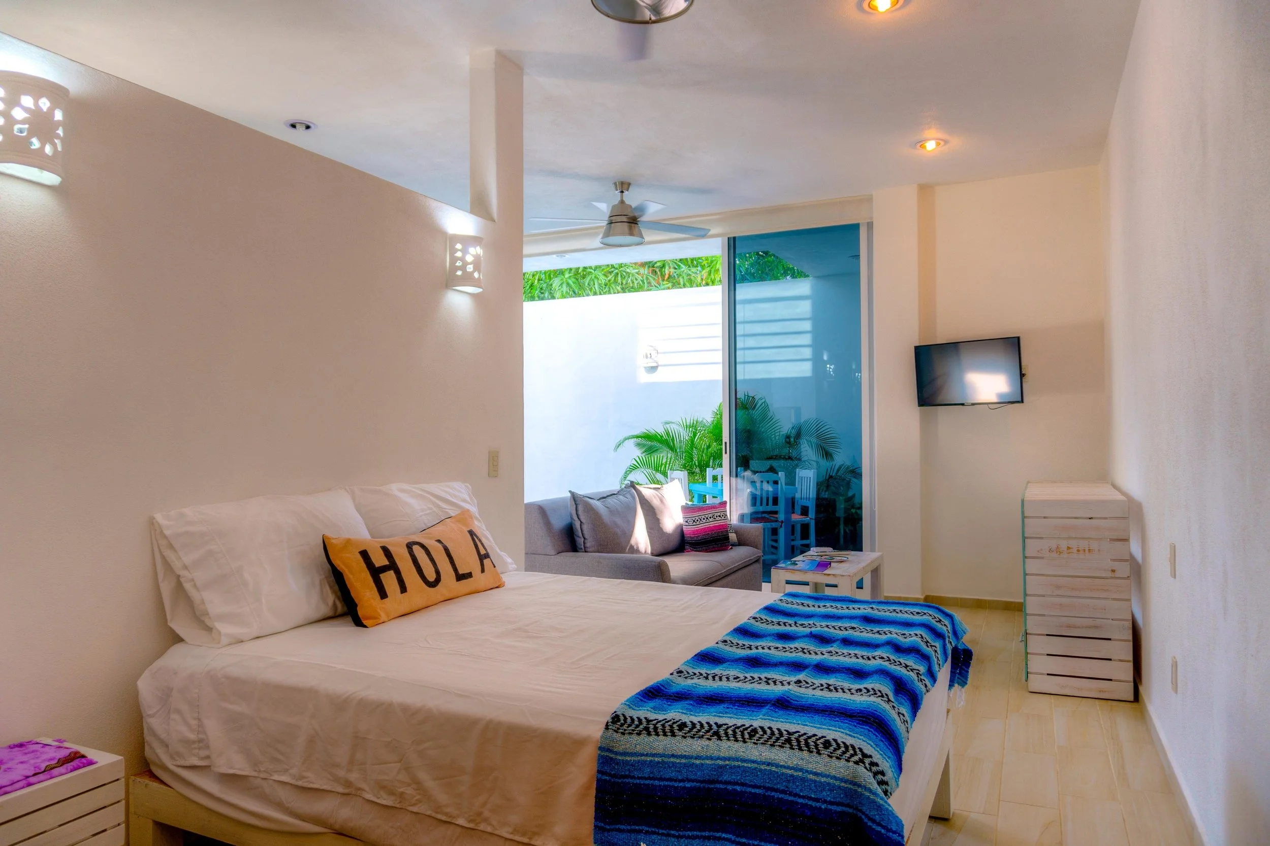 maraVilla Bucerias | Bedroom open to living and private courtyard