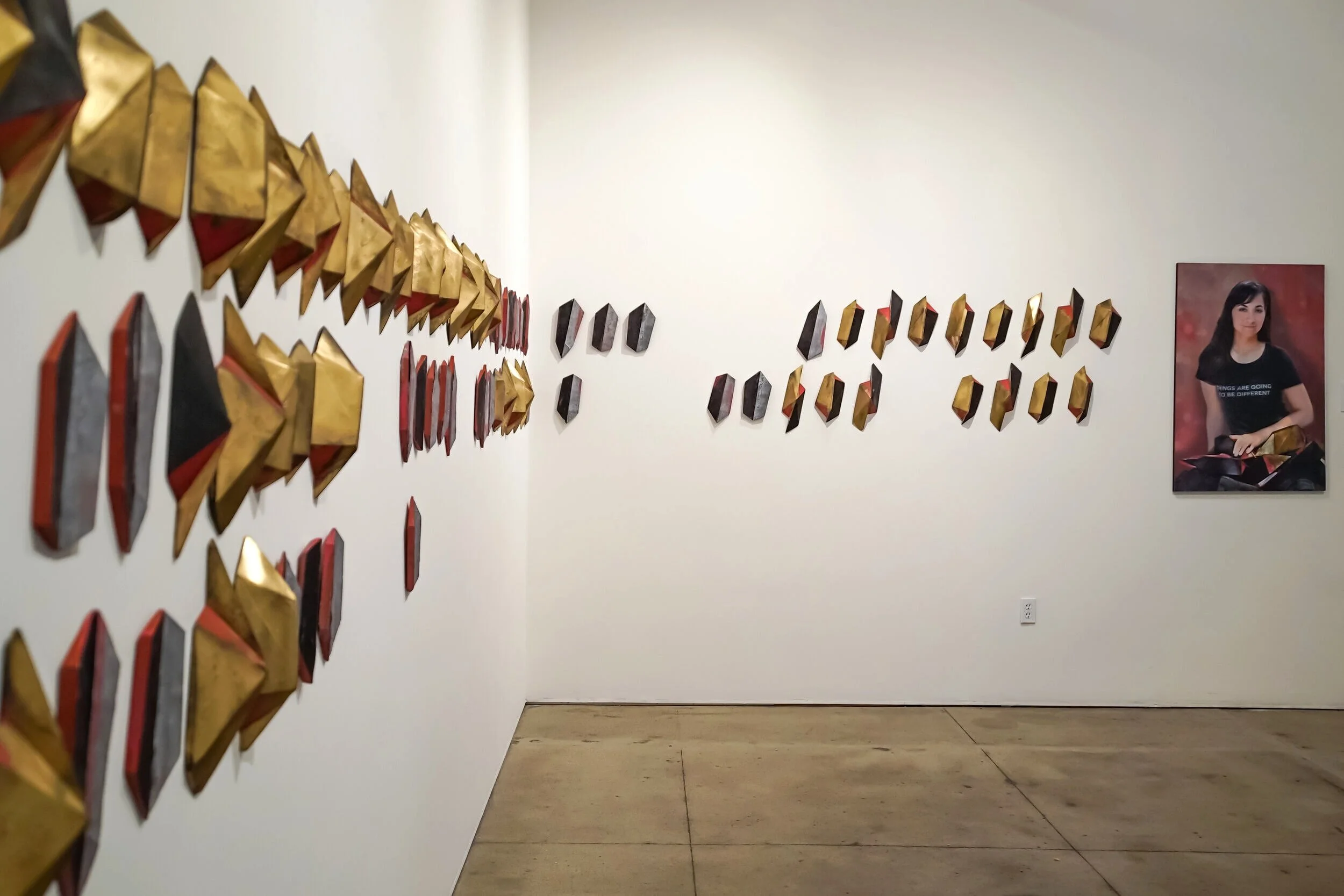 America, 2019, Hydrocal Plaster, Enamel, Latex, 40 x 360 x 6 inches (as installed; variable)