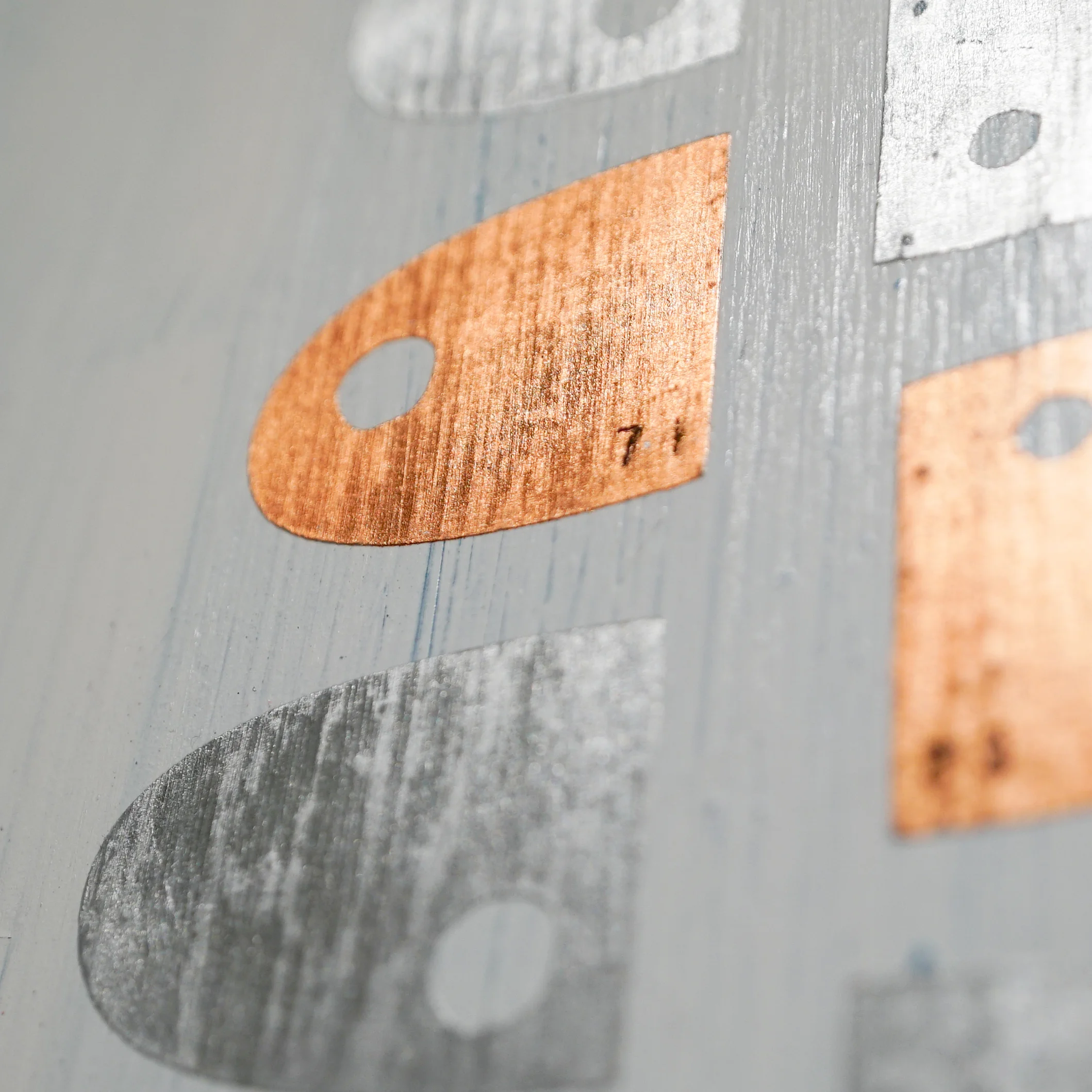 Holding it Together: Mothers and Caretakers, 2019, Acrylic, silver and copper leaf on panel, 36 x 24 inches (detail)