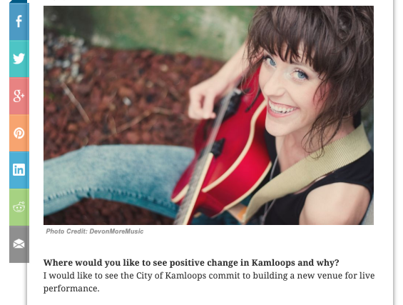 Real talk: Devon More is In Focus, chatting about her hometown with Kamloops BC Now .