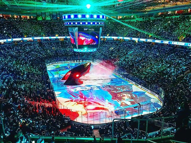 Do that hockey, playoff style. #sjsharks #nightyknight #playoffmodeon #turnupthetank #hype #sanjose
