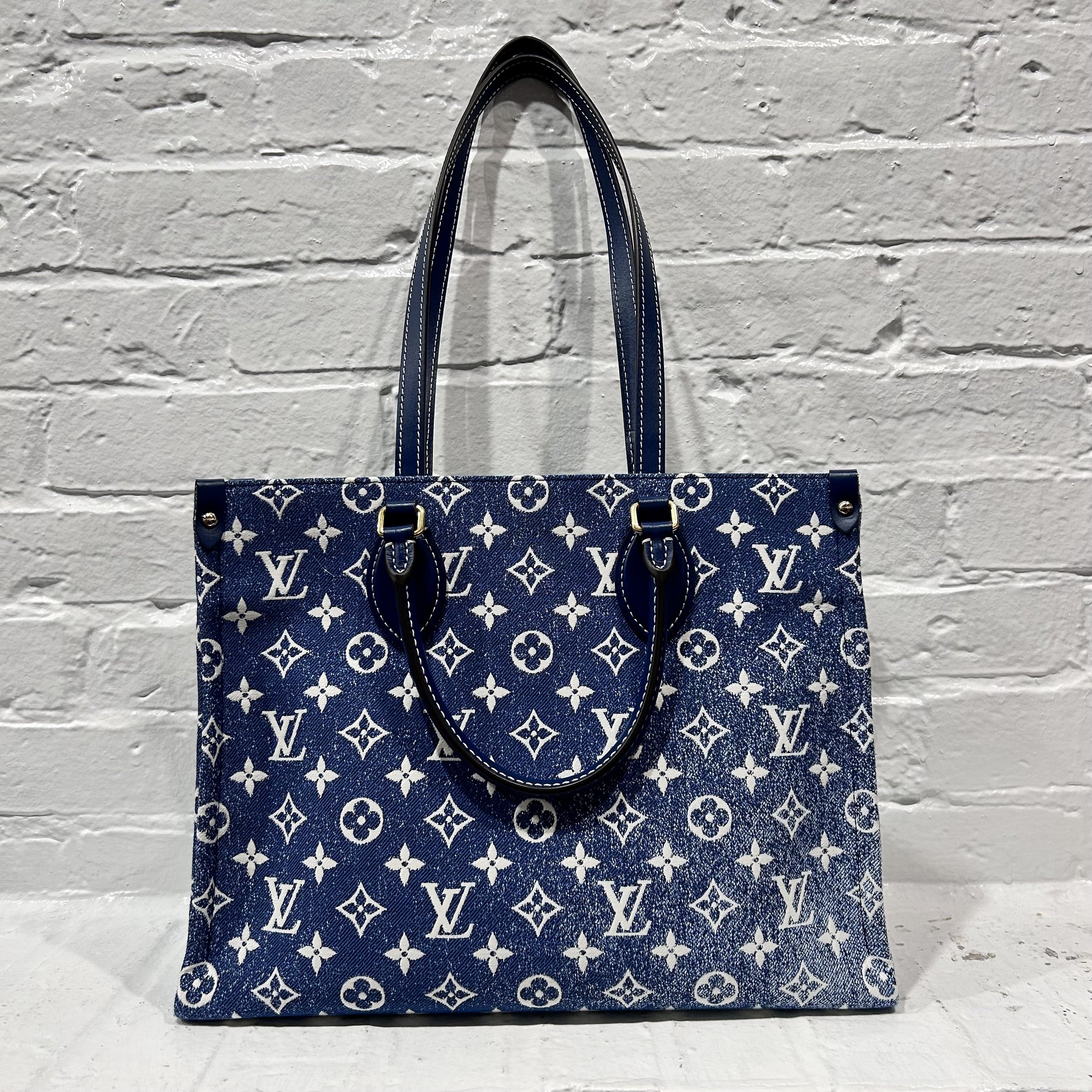 Louis Vuitton Loop Monogram Denim Jacquard Baguette Bag Navy Blue