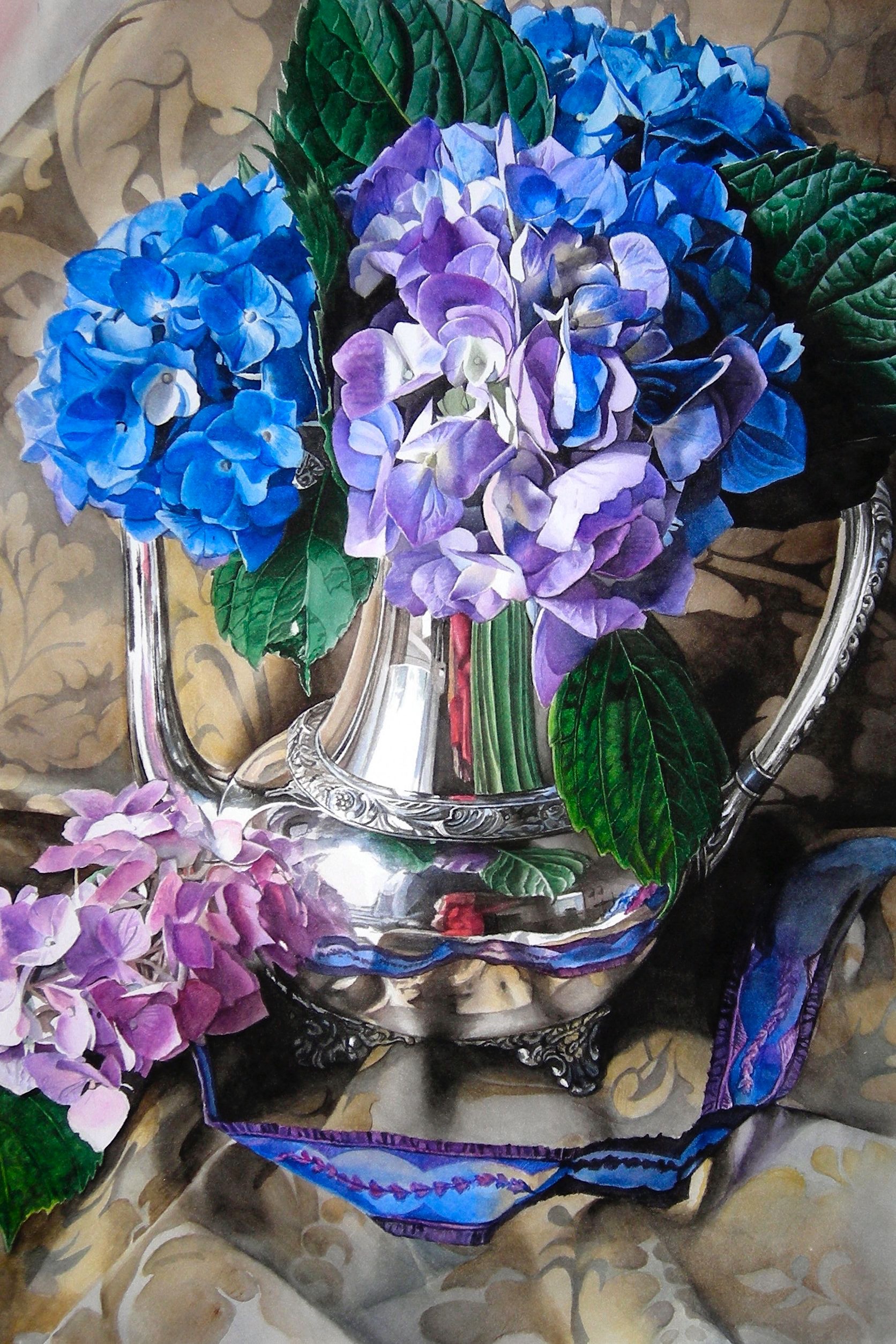 Pink and Blue Hydrangeas