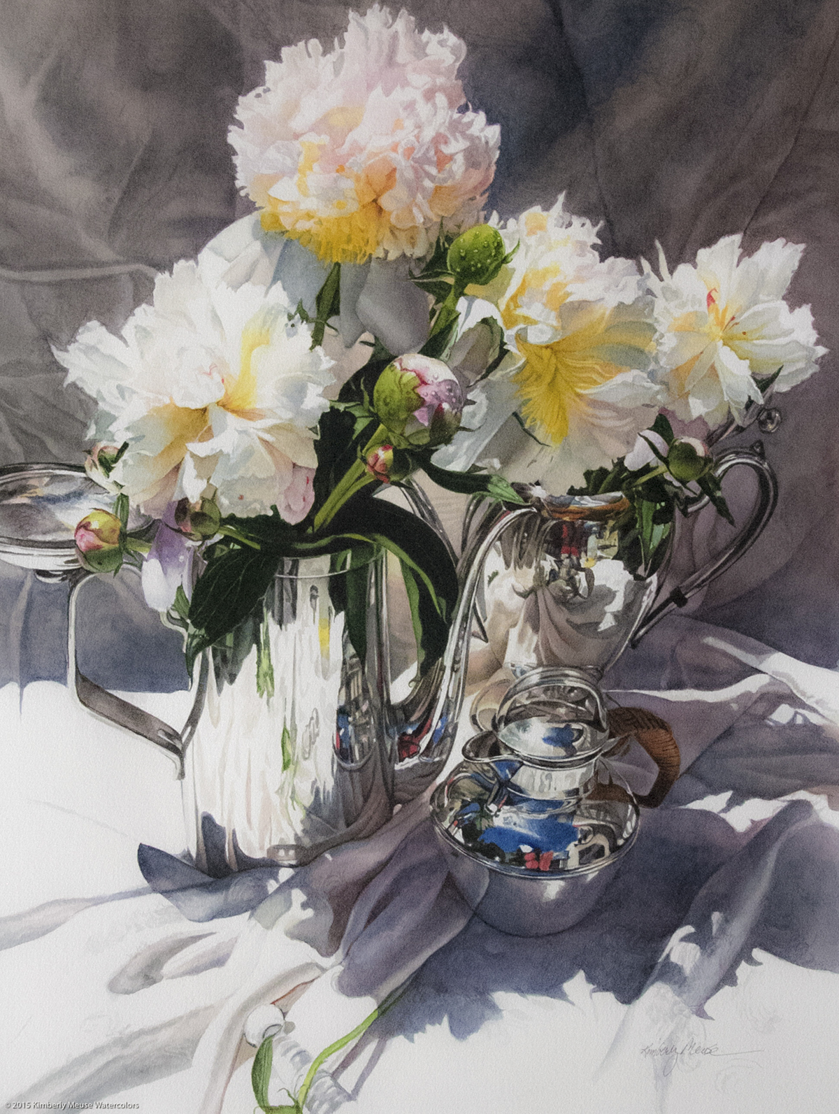 "Cream Peonies" - watercolor