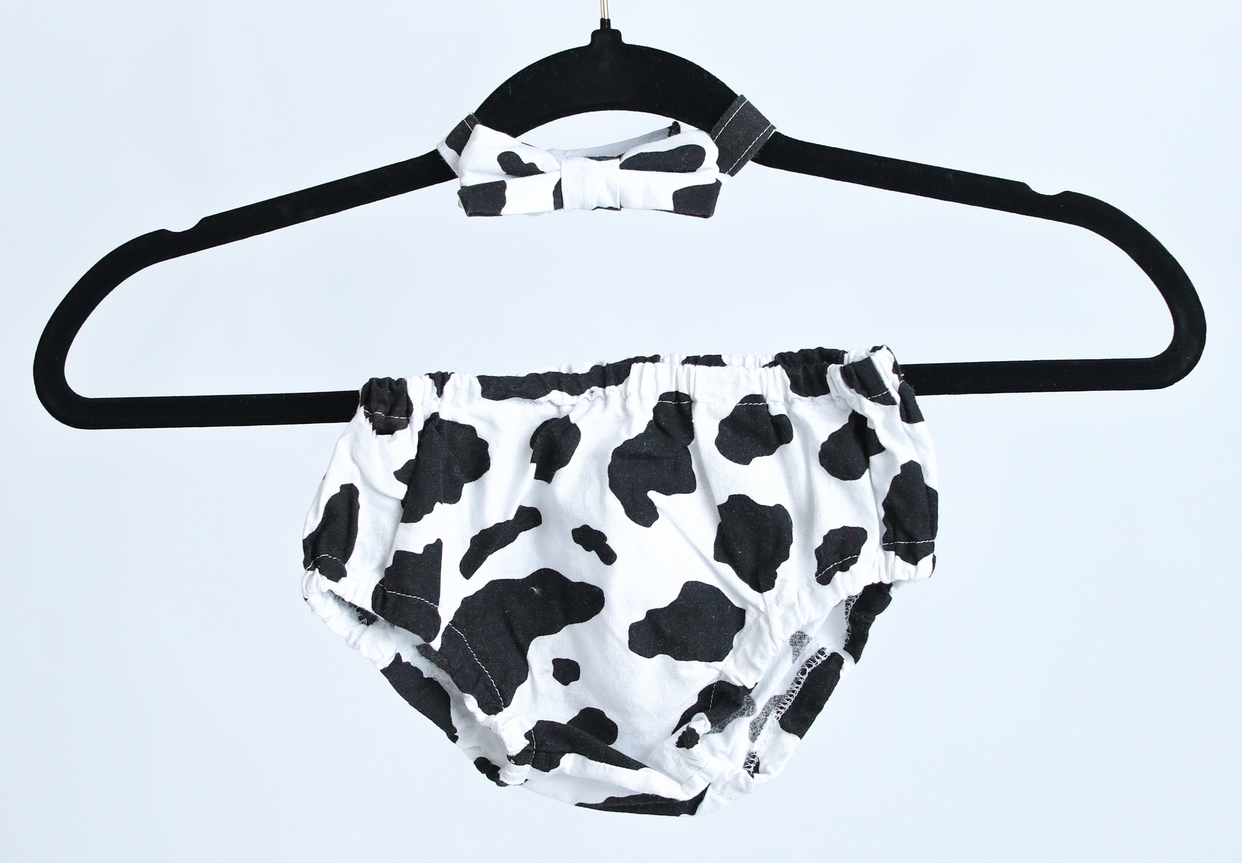 Cow Diaper Cover &amp; Bowtie