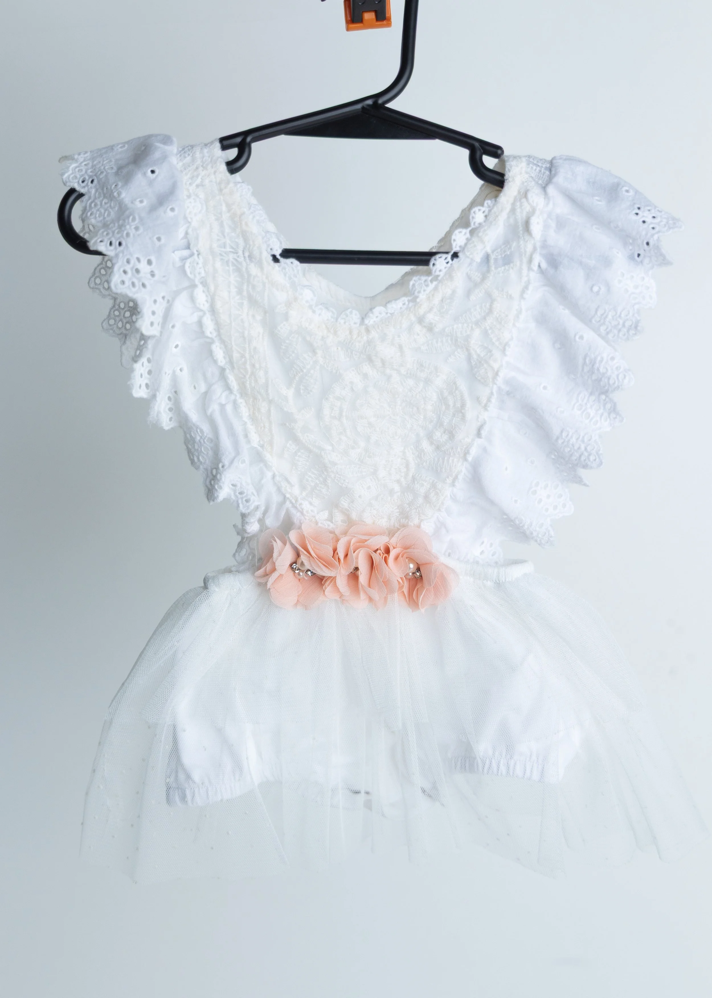 Boho Romper- White &amp; Pink