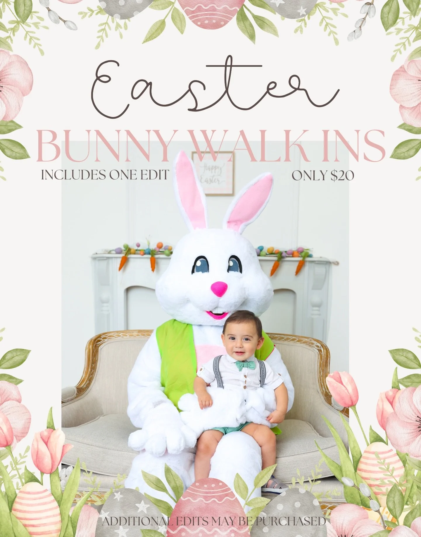 Don&rsquo;t miss our Easter Bunny Walk-Ins on Sunday, March 15th from 12-3 pm 🐰🐣 No appointment needed! 

Come sip coffee and have some tasty desserts from our local vendors who will be in studio that day! 😋

We will also be having a Spring Cleani