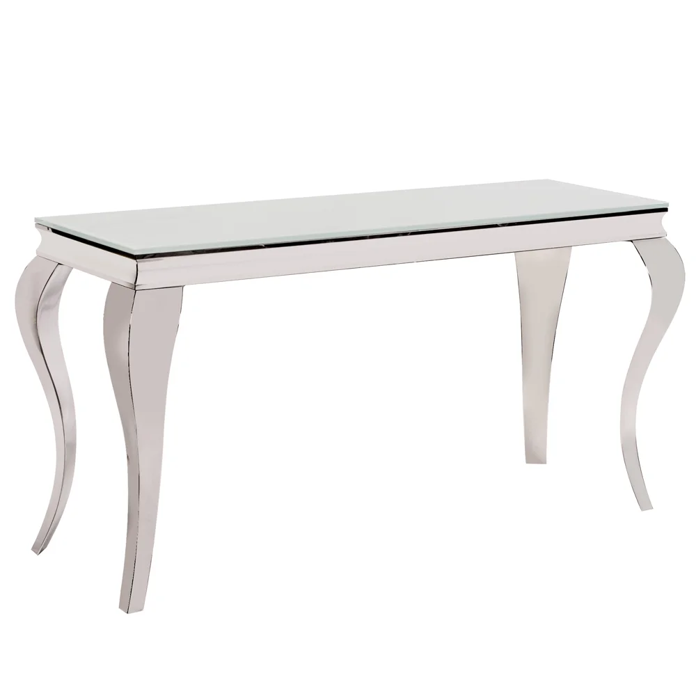Curvy Leg Stainless Steel Console Table - V iew Online >