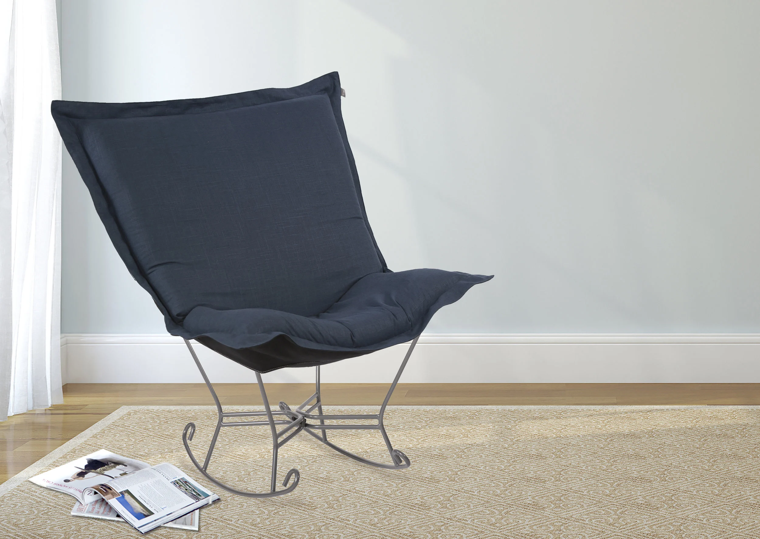 Shown here is the Linen Slub Indigo Puff Rocker view available options online >