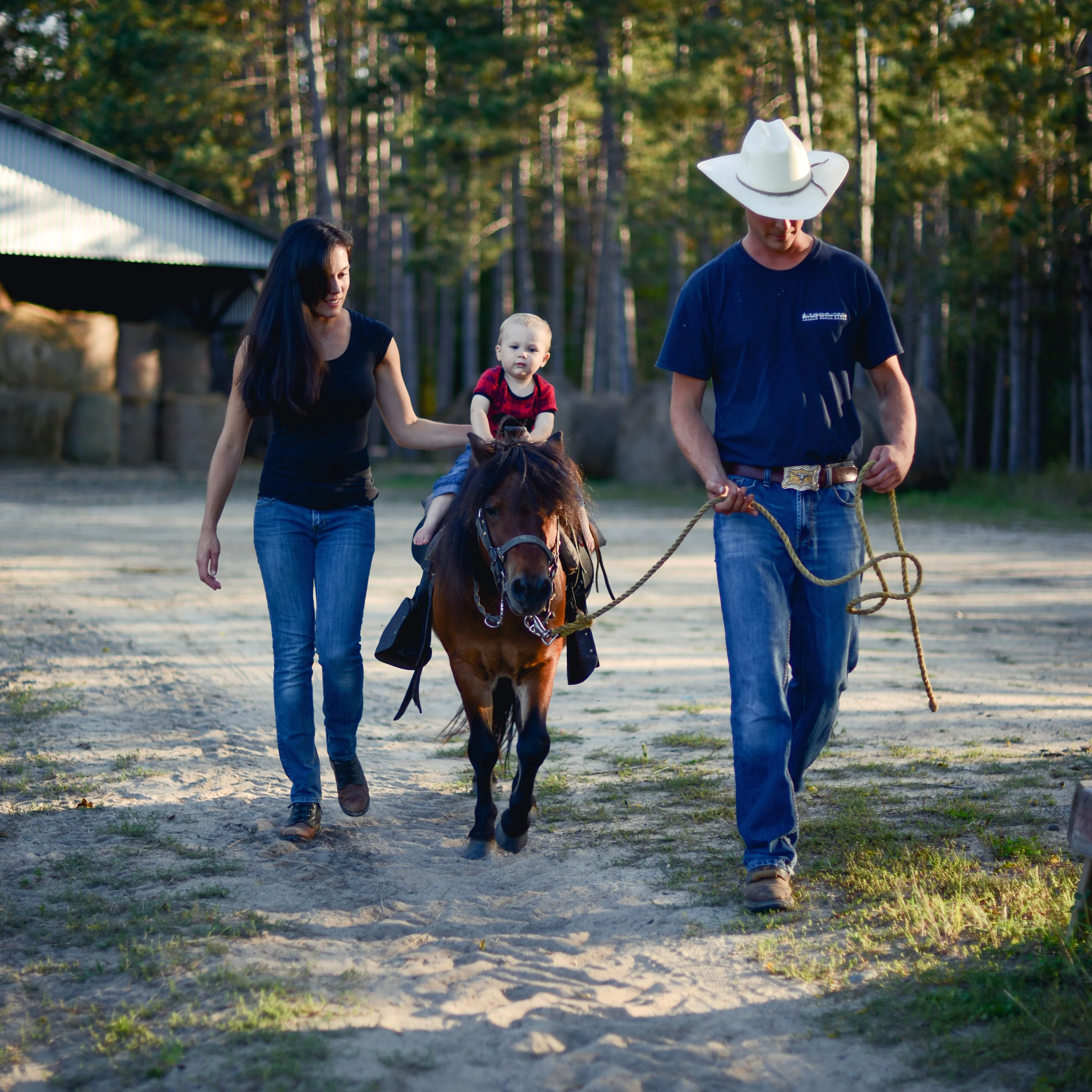 Pony Rides Lead your child around the large pond at the ranch on quiet, friendly ponies. This is a great way to introduce your child to horses and create memories that will last a lifetime. See rates HERE .