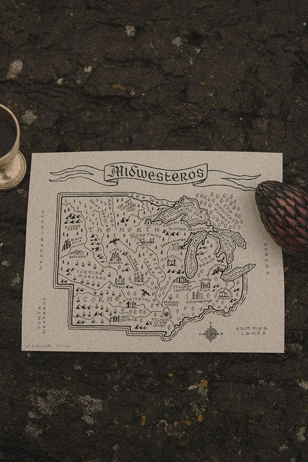 Midwesteros Map Print 