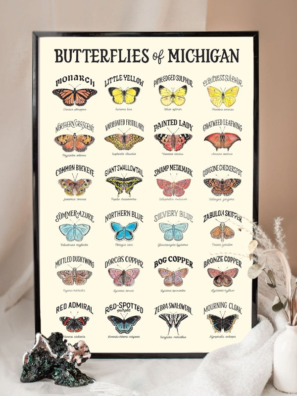 Butterflies of Michigan Print