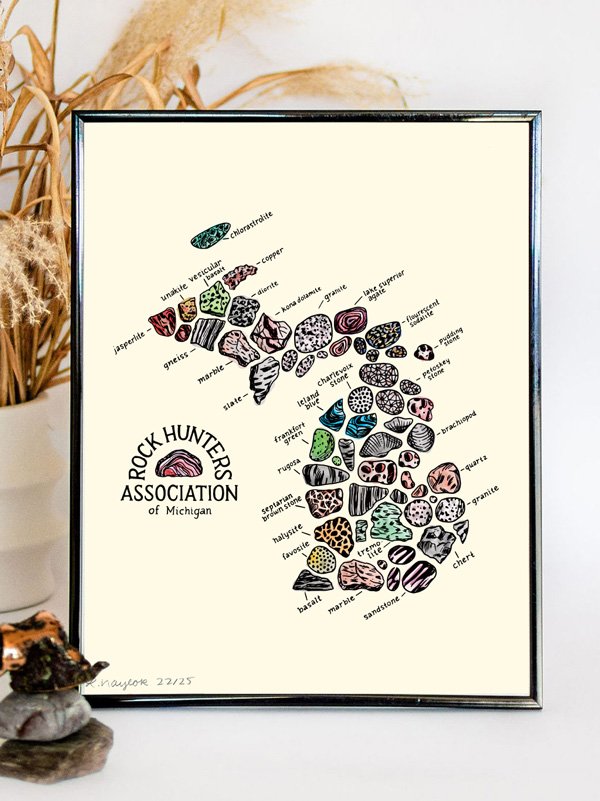 Rock Hunters of Michigan Map Print