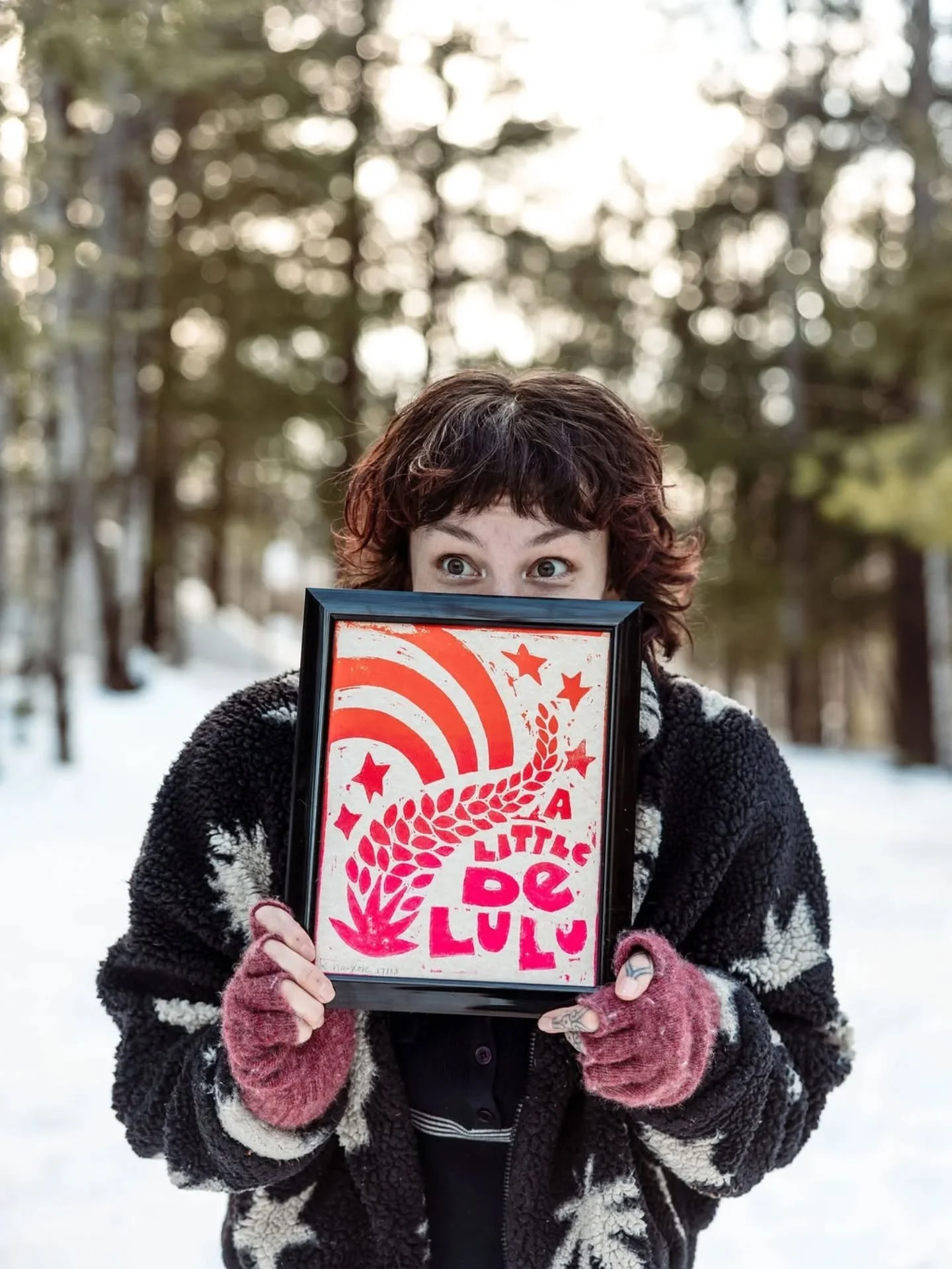 For the ✨ delulu ✨ lupine lovers out there. Linocut printed by yours truly. Very imperfect, slightly delusional. 

Etsy link in bio 🙃🪻