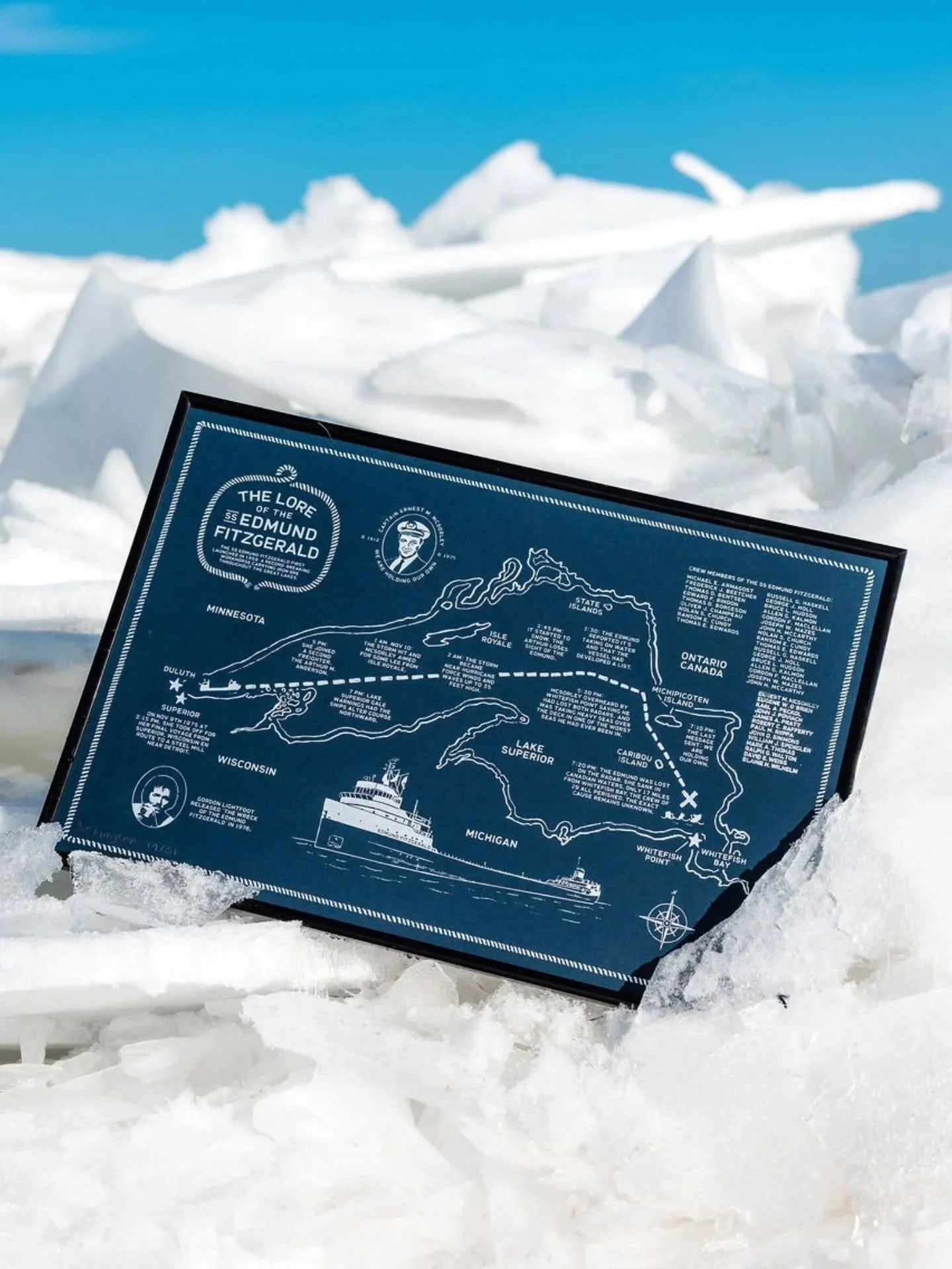 The Lore of the Edmund Fitzgerald is back in stock 🚢

Still got half off misprints in the Etsy shop too 💦