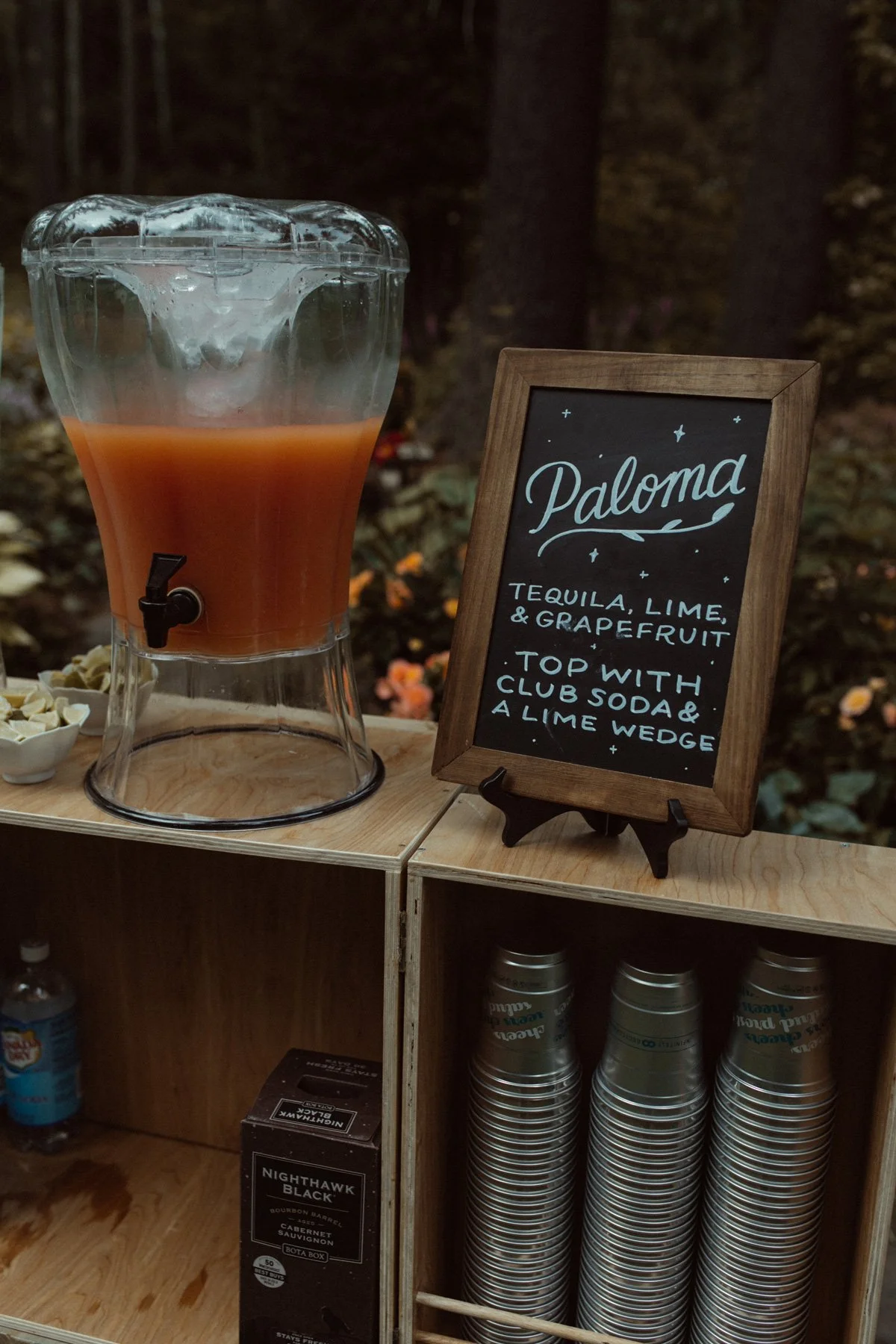 Paloma drink sign wedding chalkboard in hand lettered script
