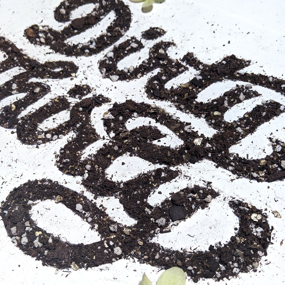 Dirty Thirty tactile handmade dirt lettering in chunky script