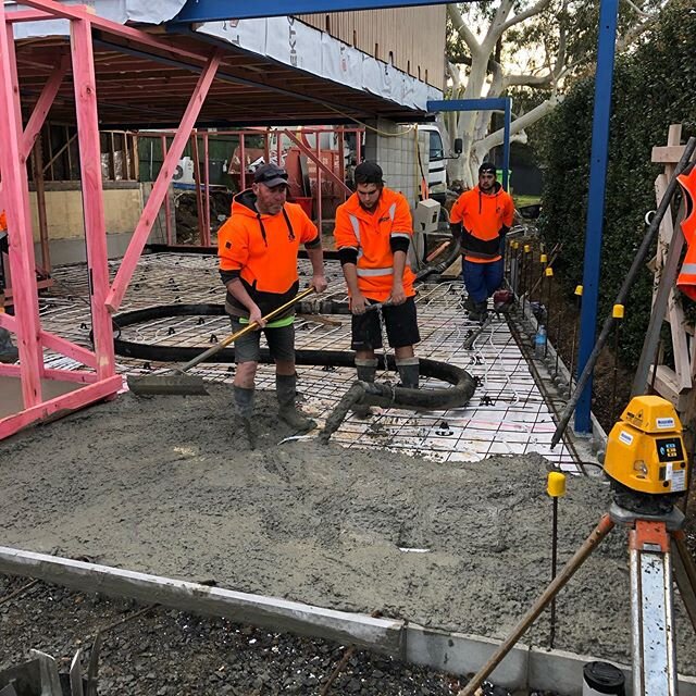 Happy days in the home Reno world when the concrete goes down.  After a good bit of prep and temporary work I am super happy to achieve a concrete slab after just 2 weeks and 6 days from starting this under house excavation.  #concrete #nzrenovation 