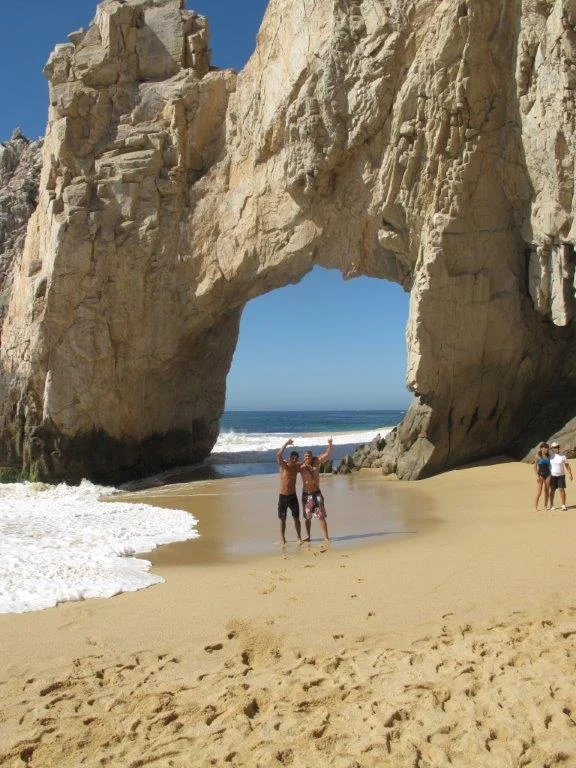 Under the arch at Lovers Beach