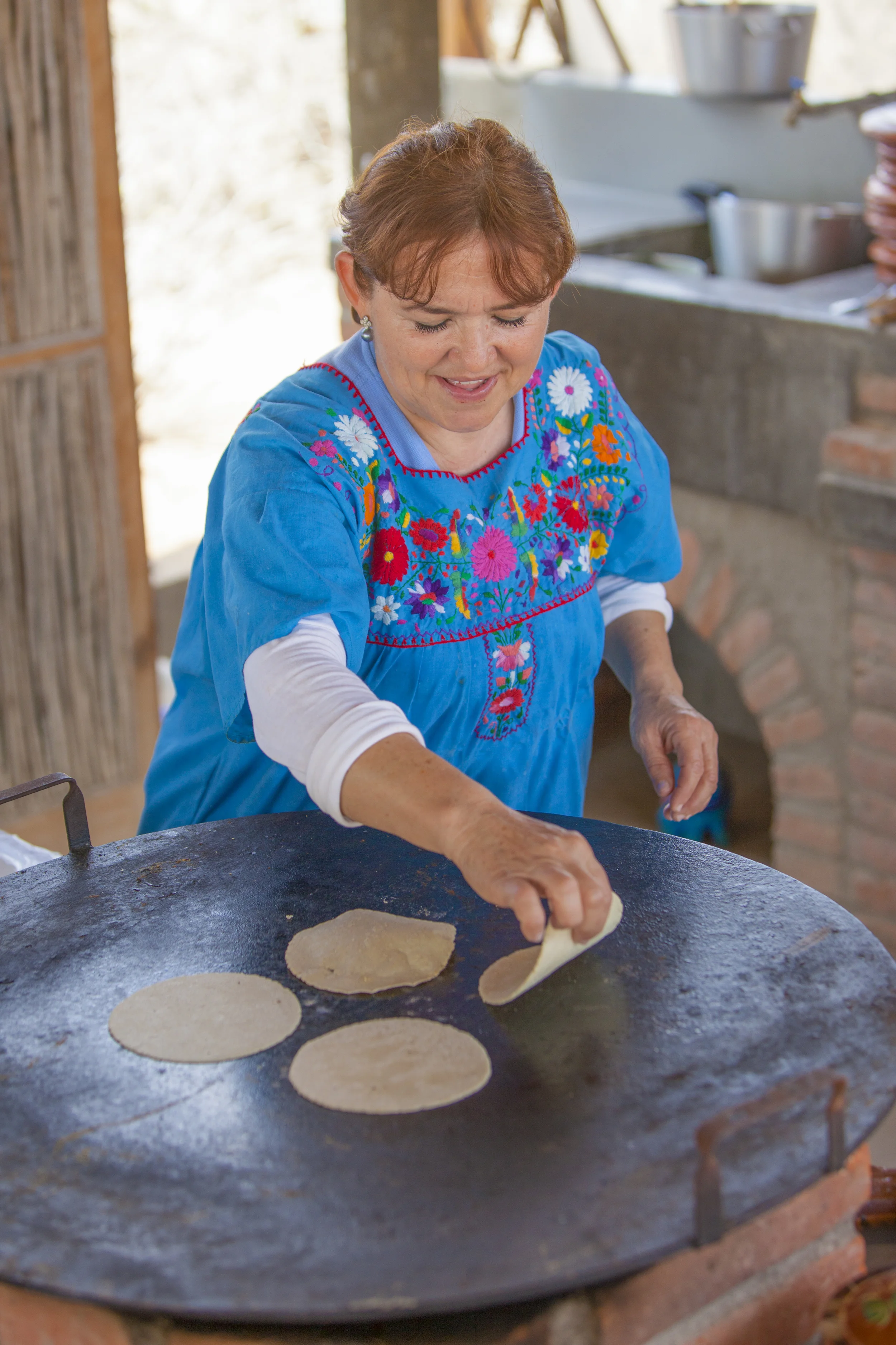Tortilla making demonstration at the Camel Ranch