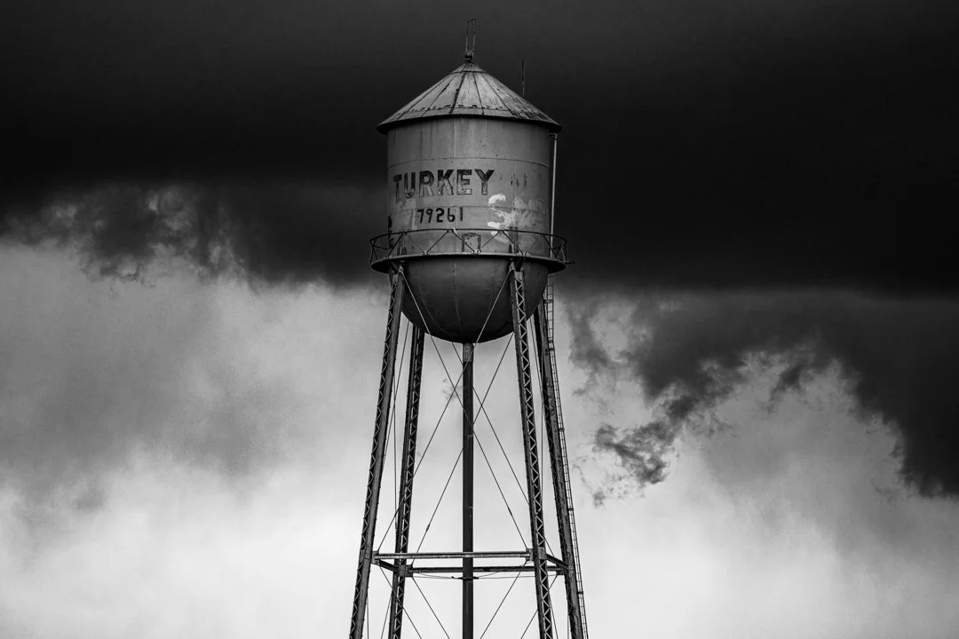 2025 Turkey Texas Water Tower Storm Clouds