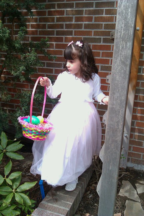 Little one at church Easter egg hunt - 4 yrs old