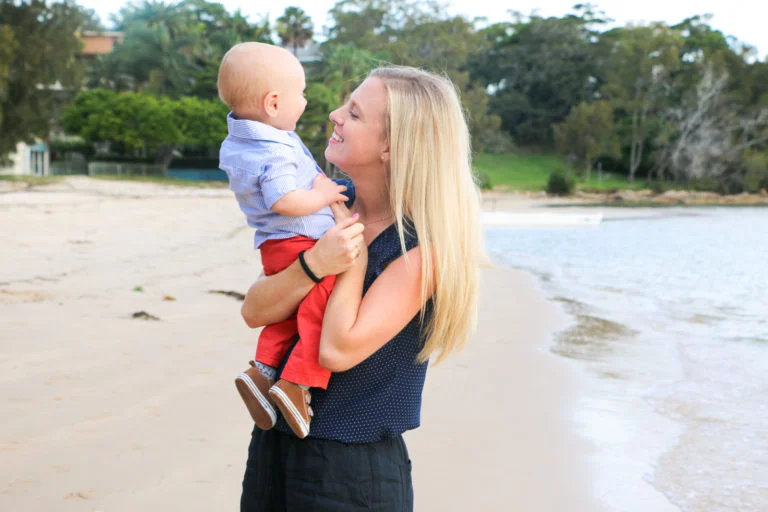 Amy with her son Finn. Image supplied.