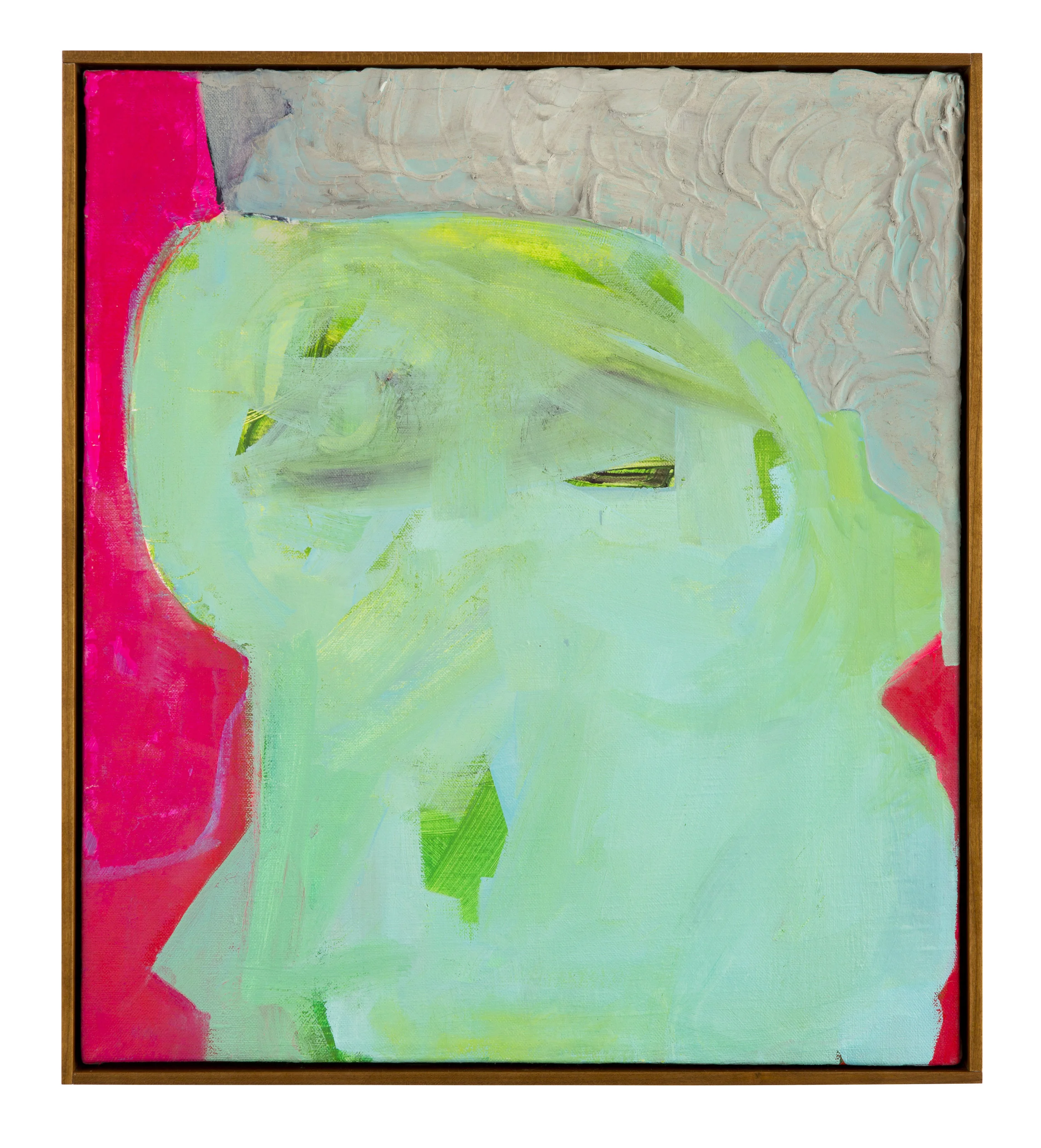 Green Eyed Monster, 2016 Oil, acrylic, and joint compound on linen 18in x 13in private collection