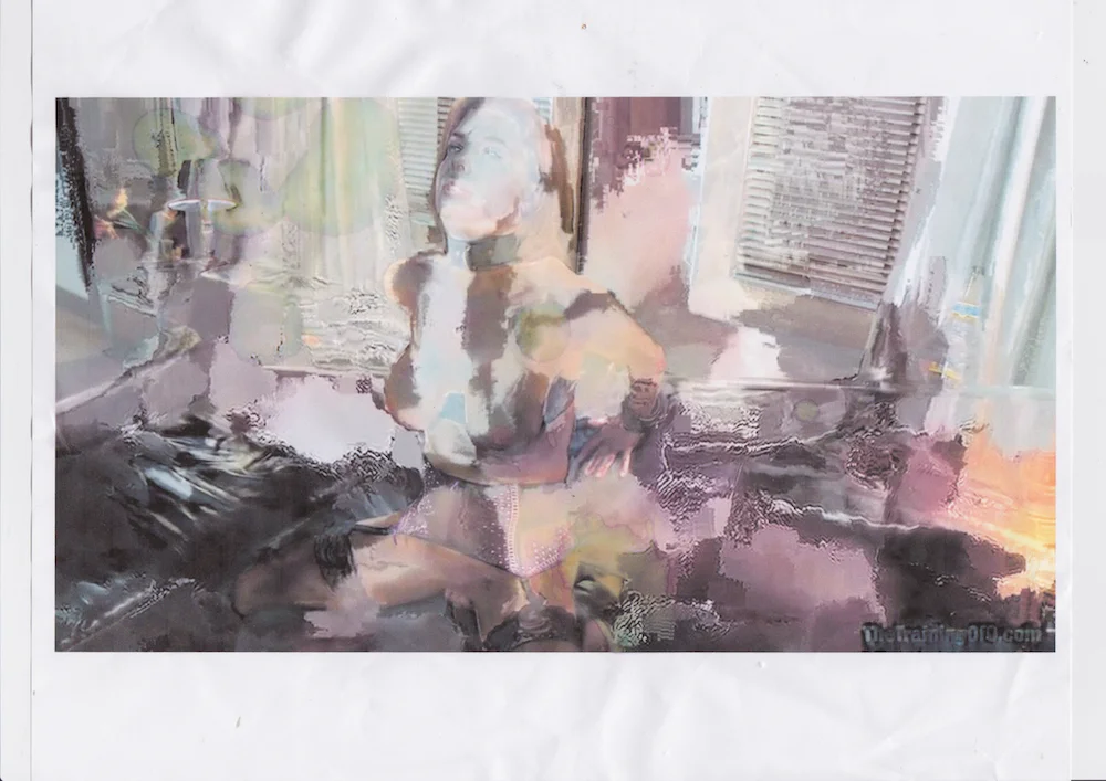 Screenshot of Veronica Avluv glitching Printed August 2016 Scanned October 2018