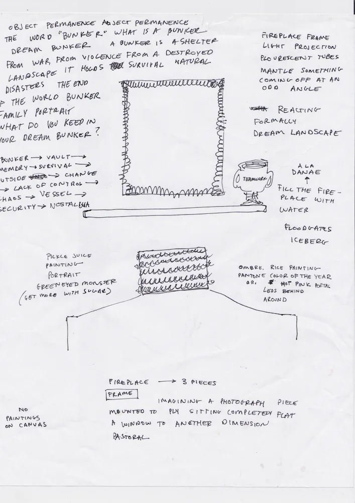 Plan for show at Bunker Projects Summer 2017 Scanned October 2018