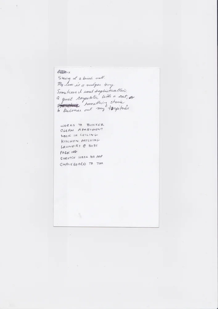 Poem/List, 2017 Scanned October 2018