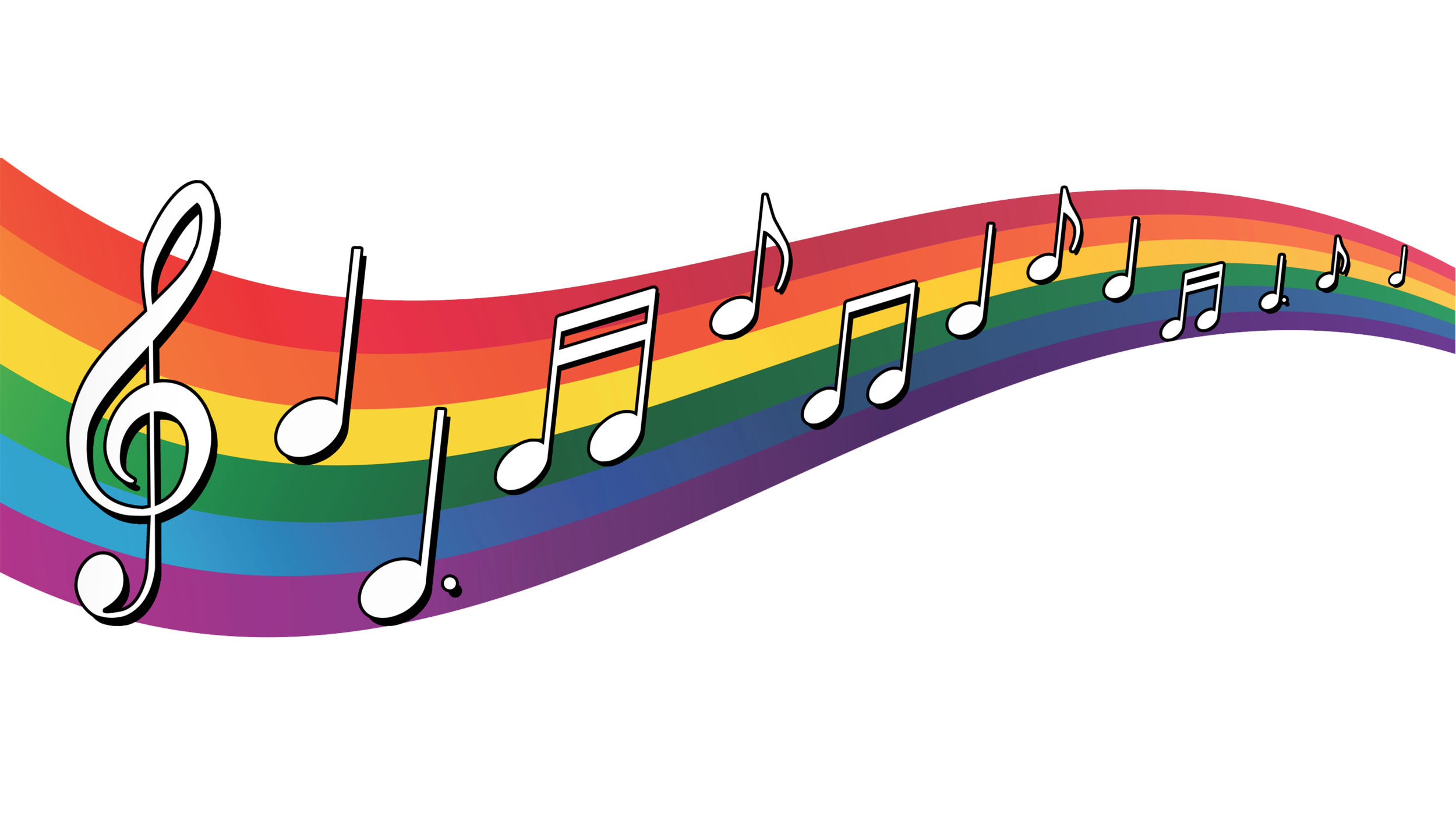 Music Classroom Rainbow Notes Decal