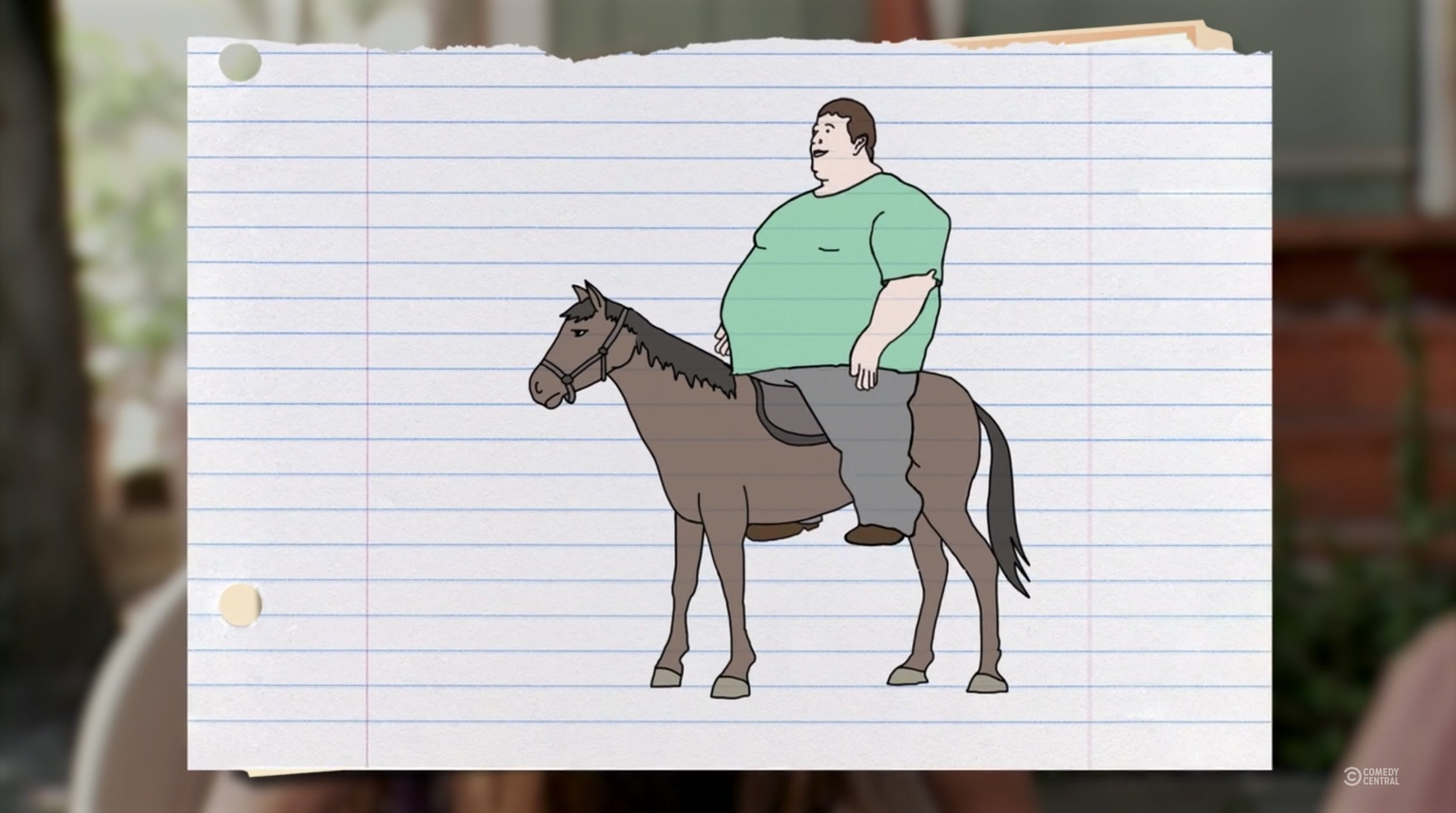 Fat Man Horseback Riding Animation