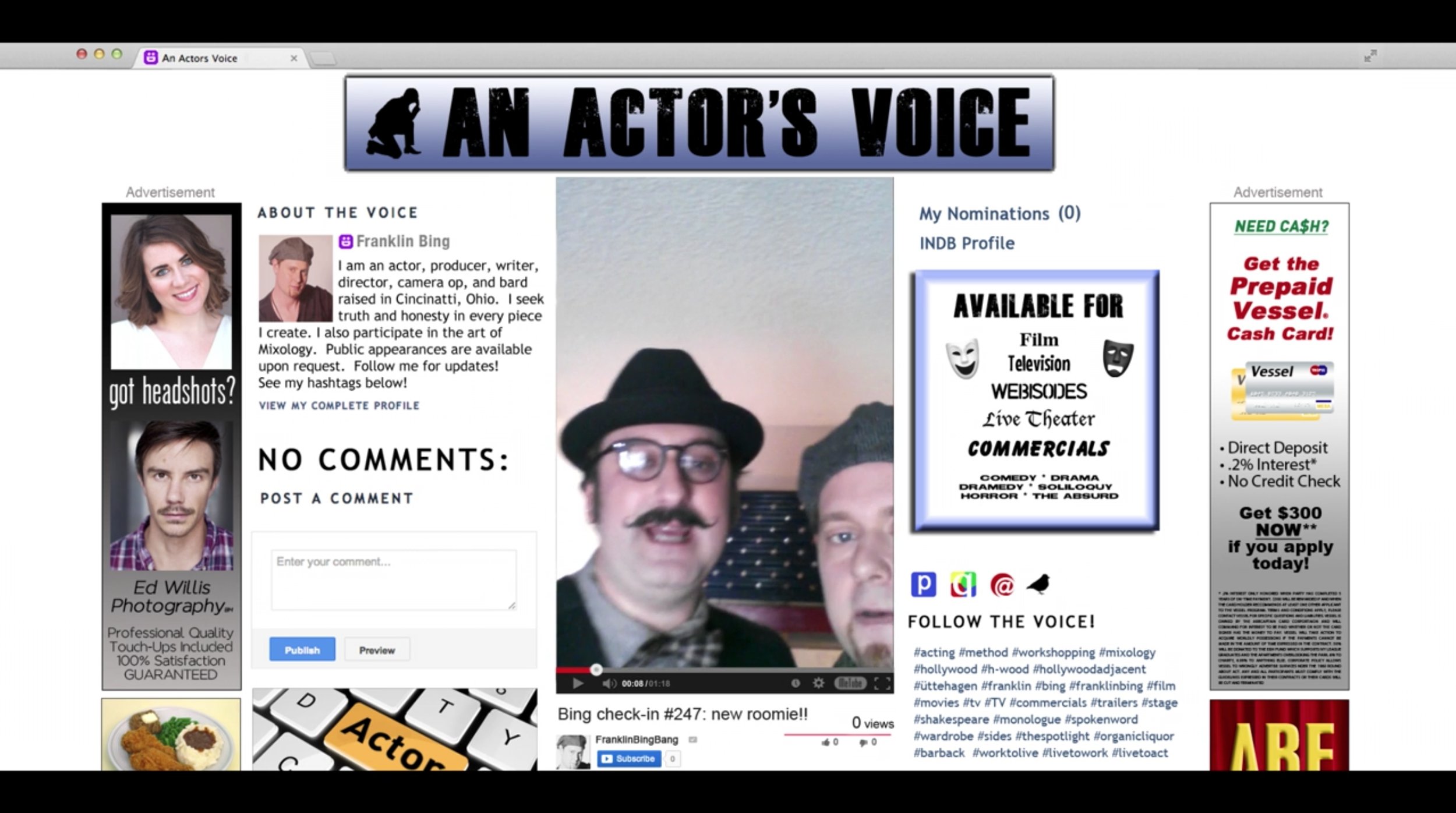 'An Actor's Voice' Full Website Overlay