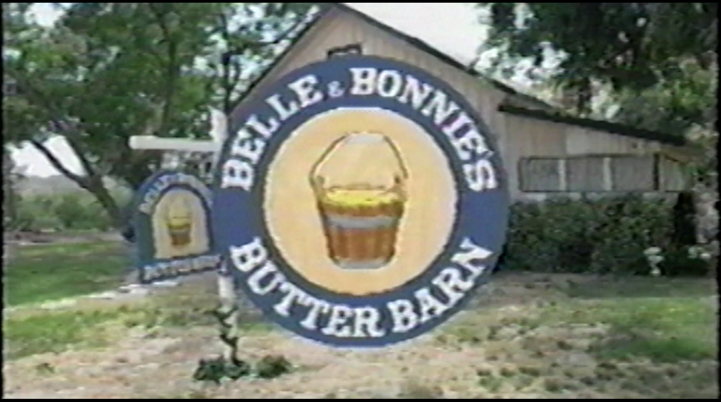 Belle and Bonnie's Butter Barn Logo - Retro VHS