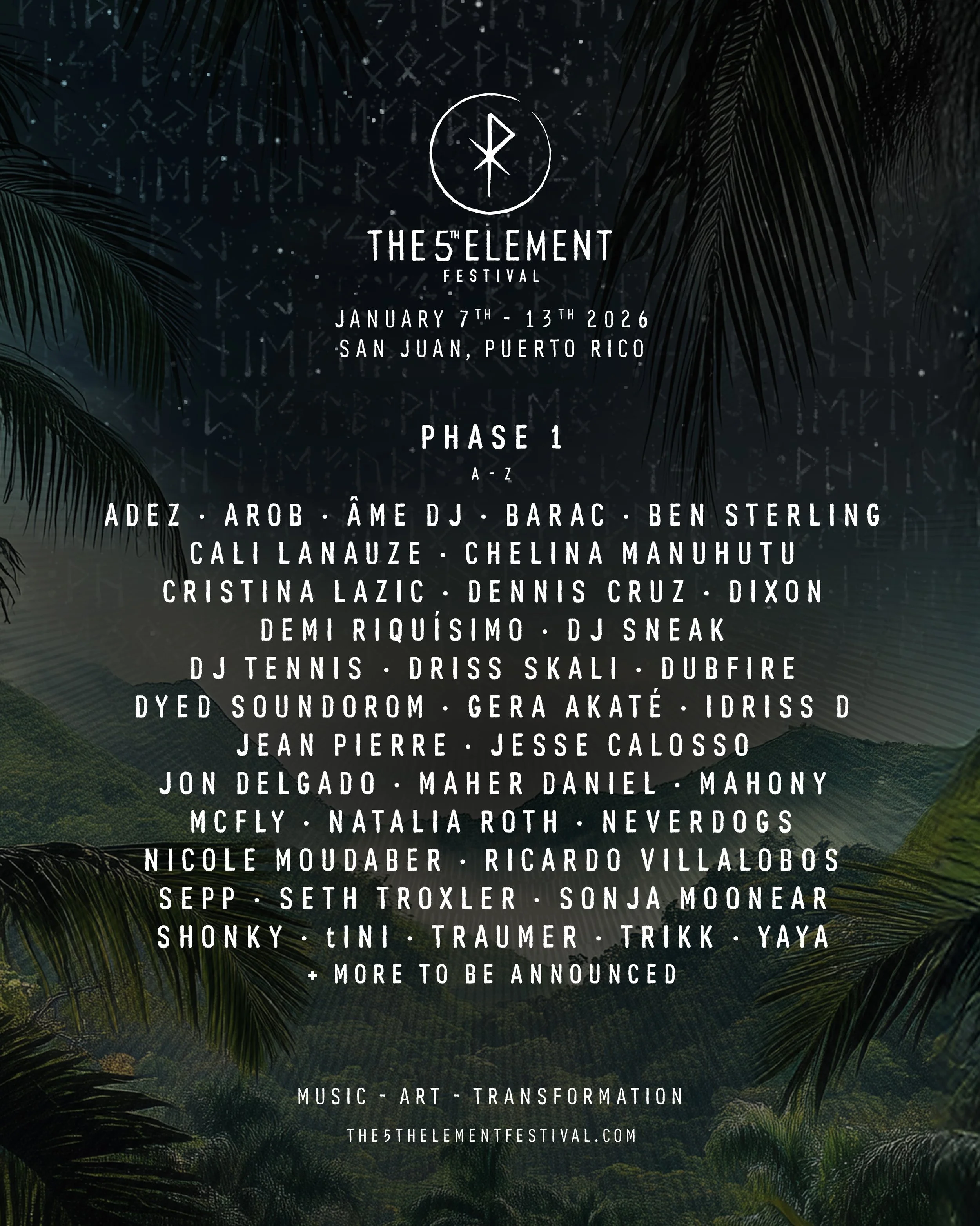 THE 5TH ELEMENT FESTIVAL UNVEILS FULL LINEUP AND DAILY PROGRAMMING FOR INAUGURAL PUERTO RICO EDITION