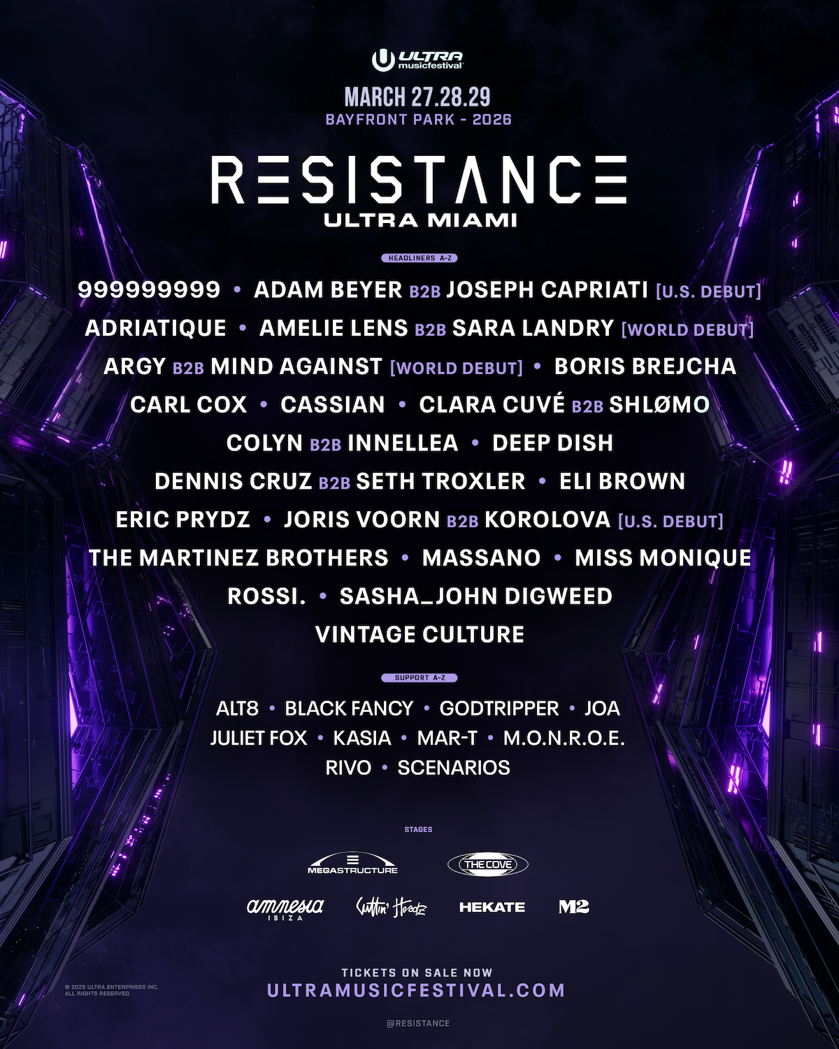 ULTRA UNVEILS RESISTANCE LINEUP FOR FESTIVAL’S 26TH EDITION, BOASTING A BEVY OF DANCE MUSIC’S FINEST UNDERGROUND SELECTORS AND TASTEMAKING LABELS