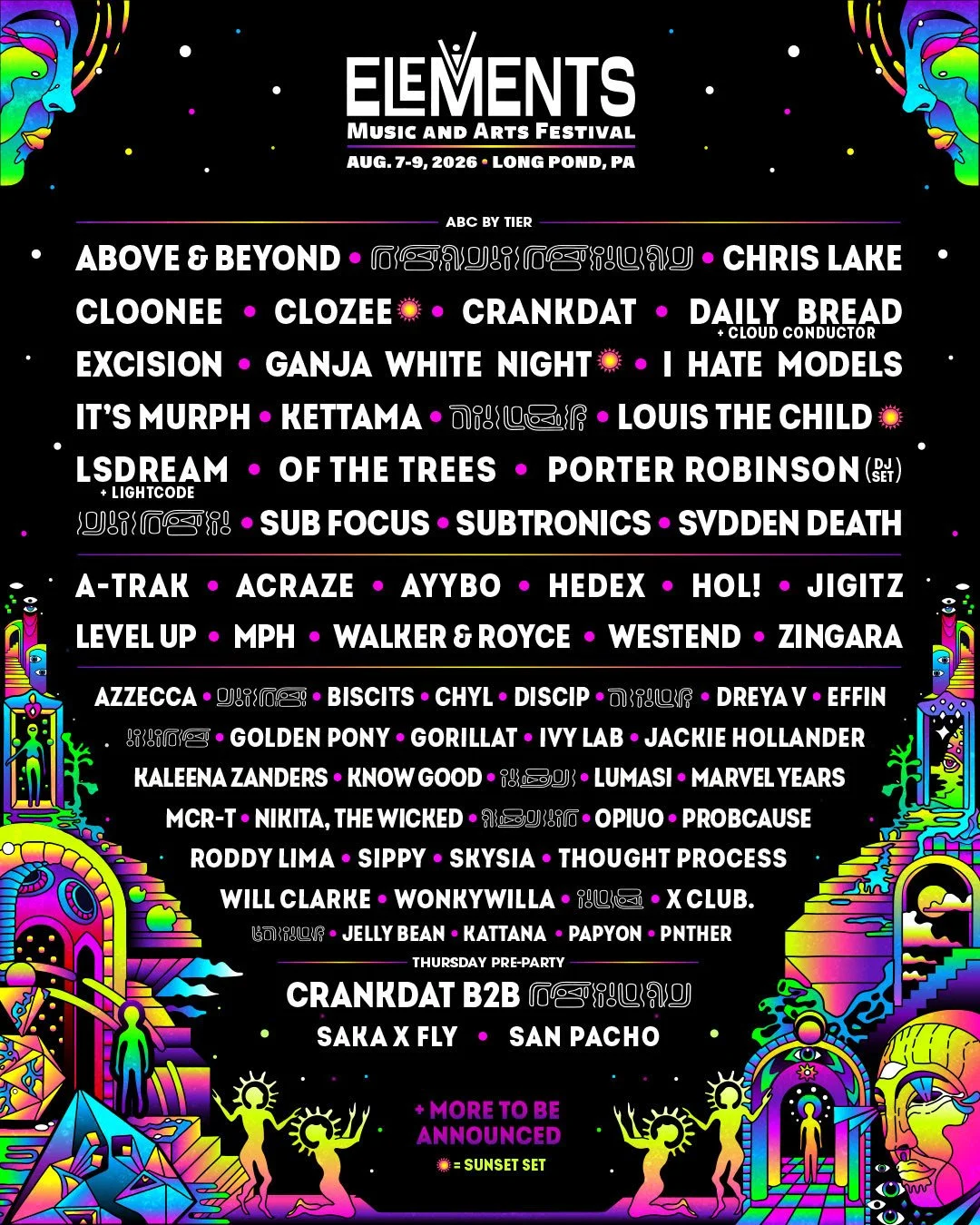 ELEMENTS MUSIC AND ARTS FESTIVAL ANNOUNCES PHASE ONE LINEUP FOR 2026