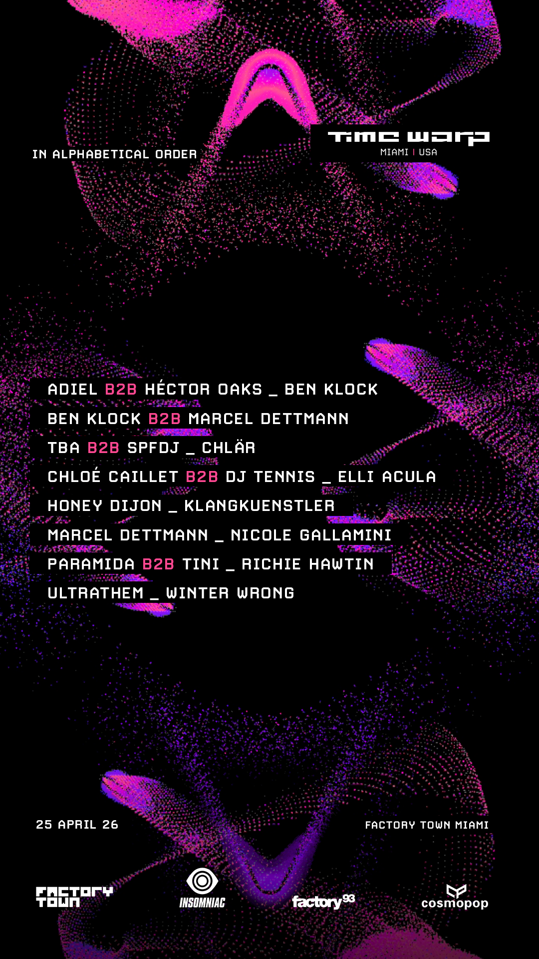 TIME WARP MIAMI UNVEILS ARTIST LINEUP FOR DEBUT EDITION AT FACTORY TOWN