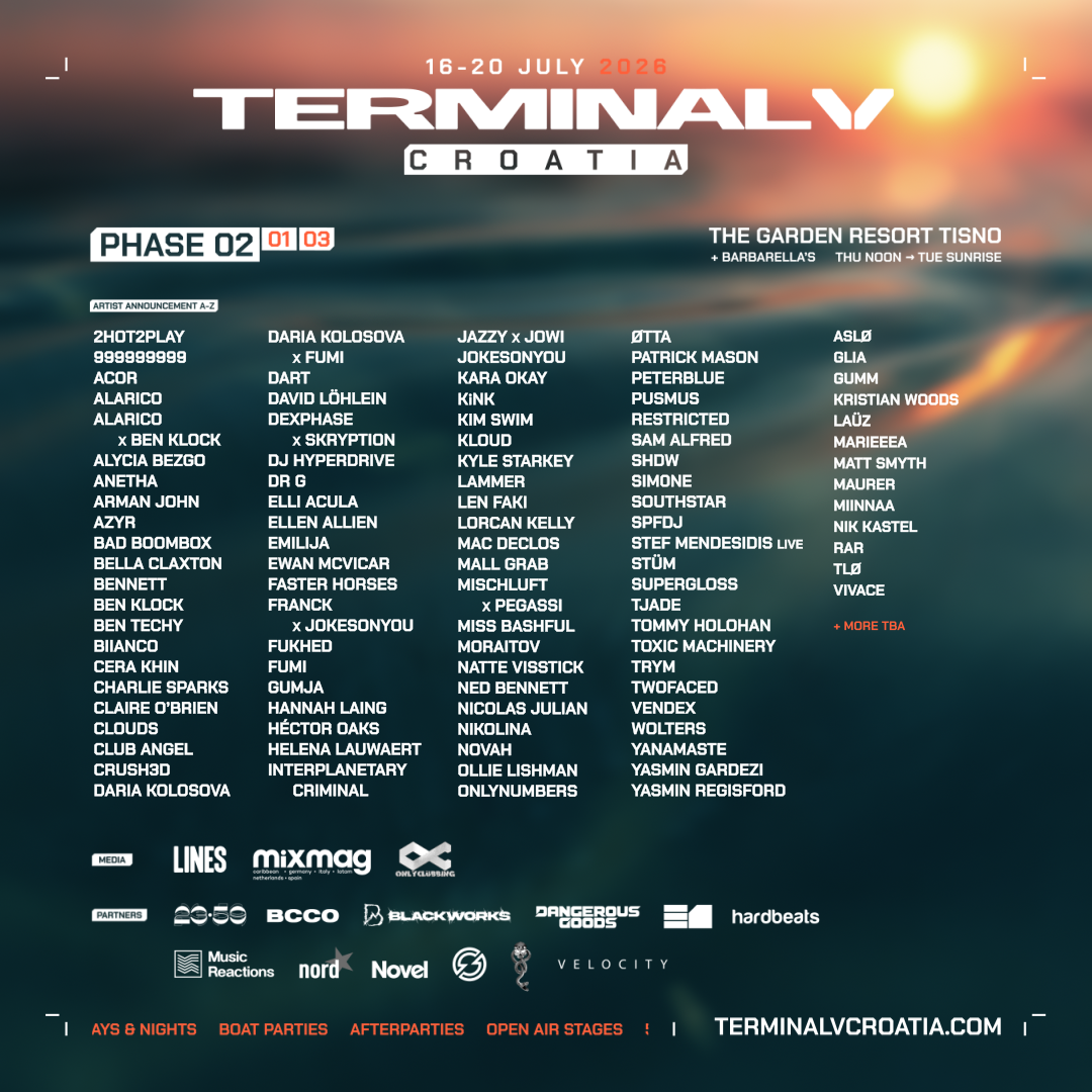 TERMINAL V CROATIA REVEALS MORE NAMES ACROSS TECHNO AND RAVE FOR THEIR BIGGEST EVER LINE-UP FOR 2026 EDITION